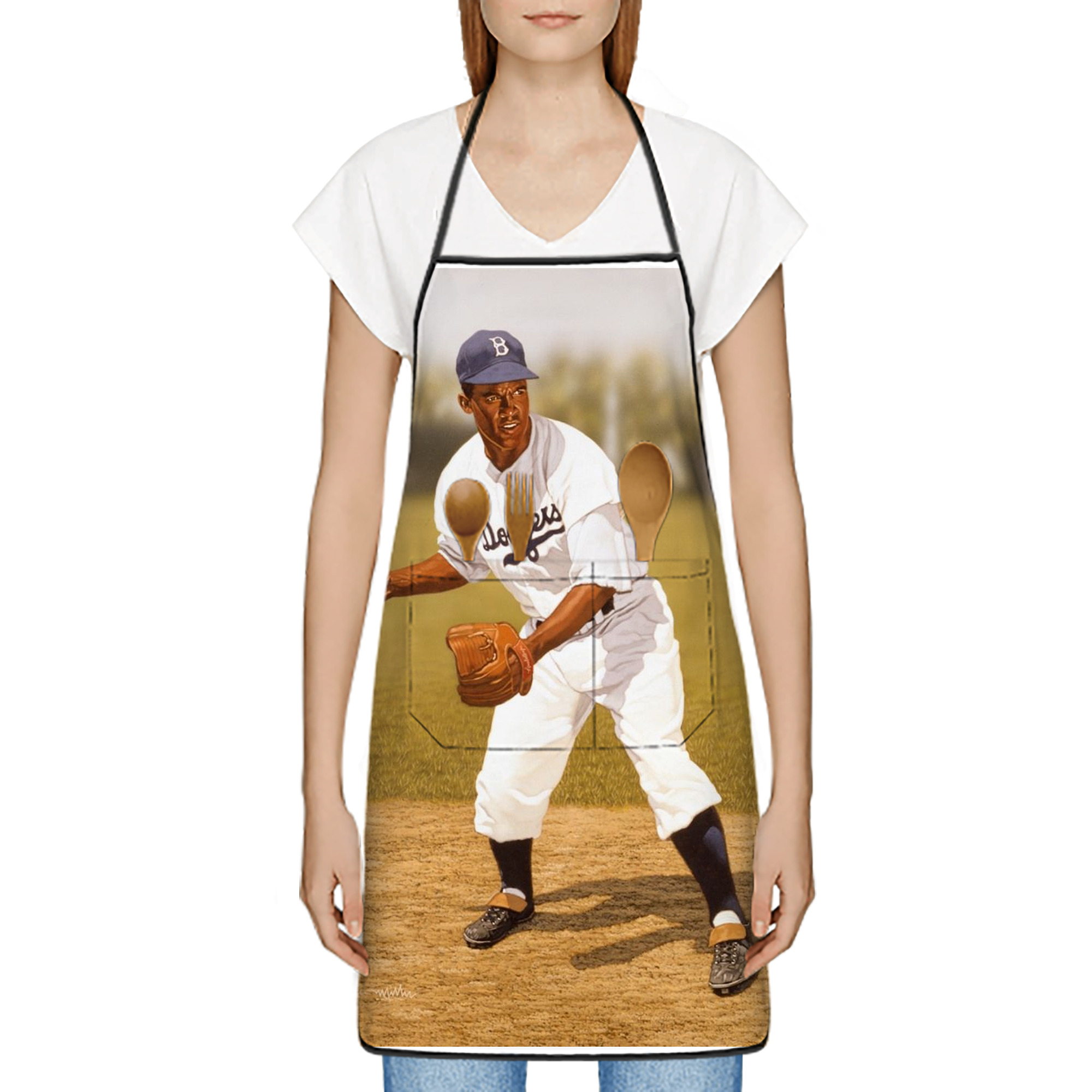  Stain-Resistant Polyester Apron With Pocket – Full Print, Waterproof, Anti-Wrinkle, Anti-Pilling – Ideal For Kitchen, BBQ, Restaurant, Salon & More