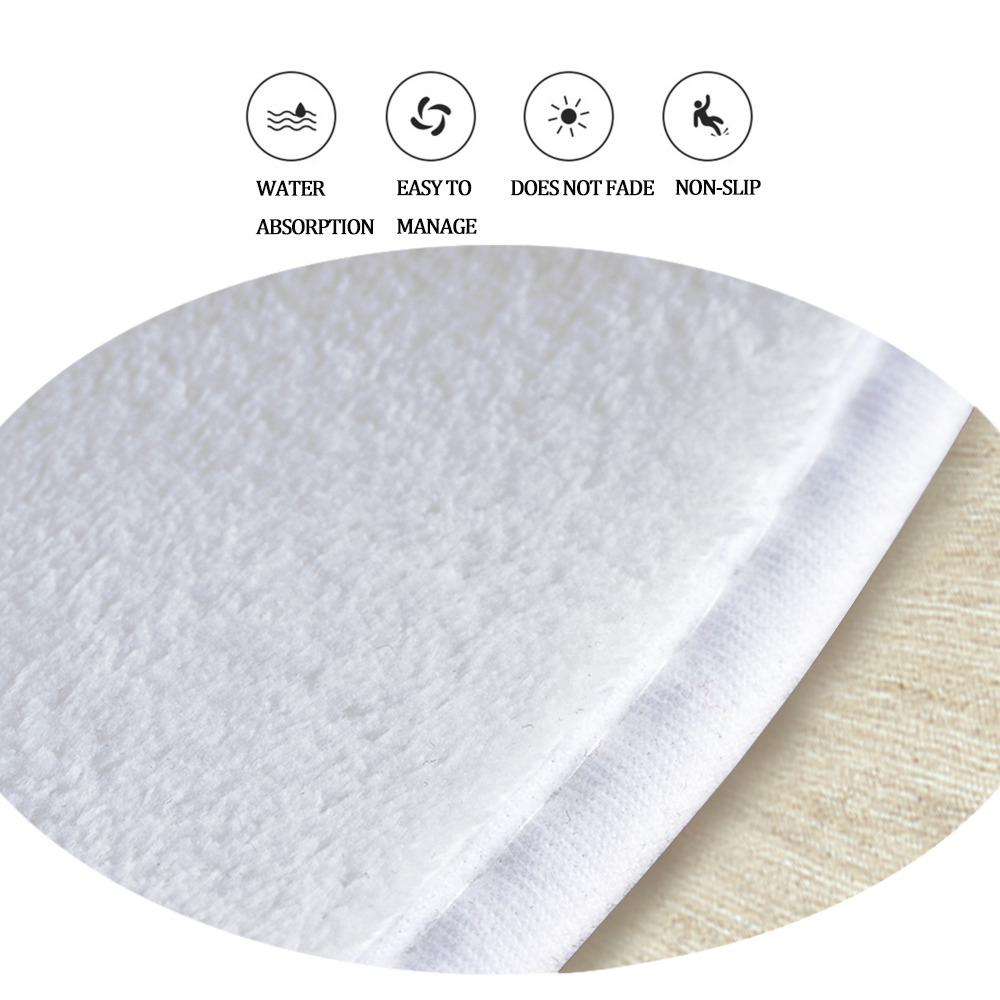  Round Floor Mat – Soft Flannel & High-Density Sponge Core – Non-Slip Dot Backing – Durable Stitched Edges – Quick-Dry & Breathable – Perfect For Home, Bathroom & Living Room