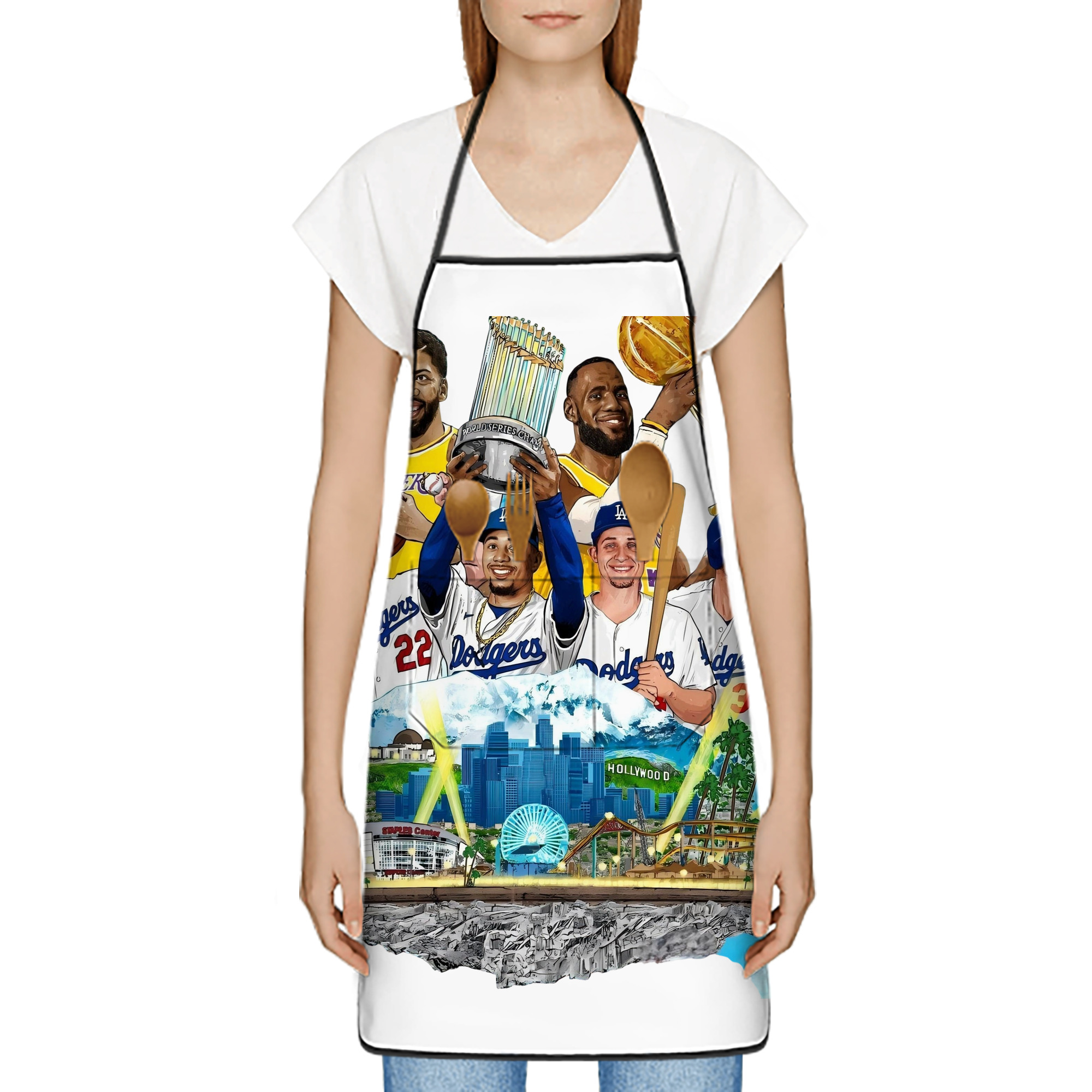  Stain-Resistant Polyester Apron With Pocket – Full Print, Waterproof, Anti-Wrinkle, Anti-Pilling – Ideal For Kitchen, BBQ, Restaurant, Salon & More