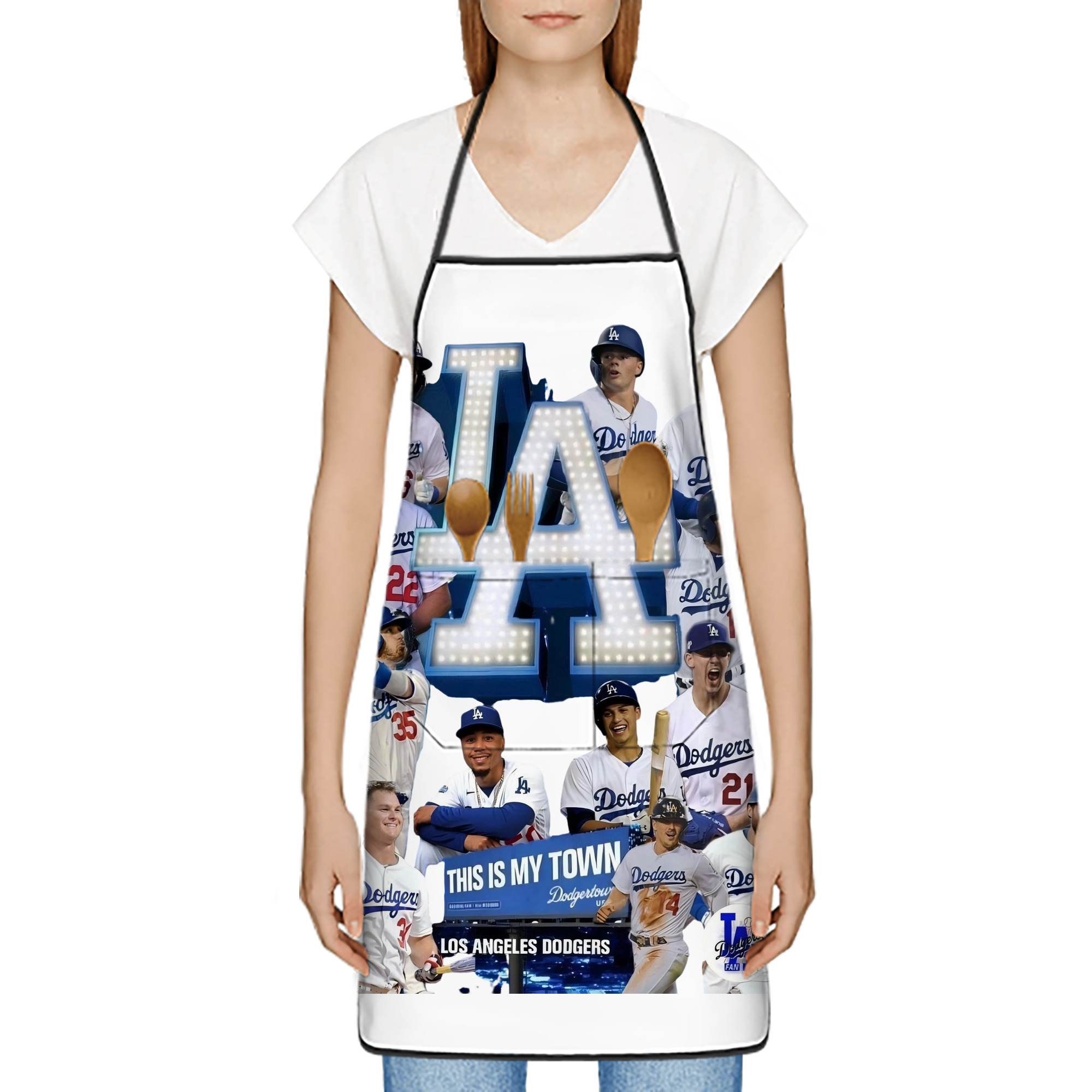  Stain-Resistant Polyester Apron With Pocket – Full Print, Waterproof, Anti-Wrinkle, Anti-Pilling – Ideal For Kitchen, BBQ, Restaurant, Salon & More