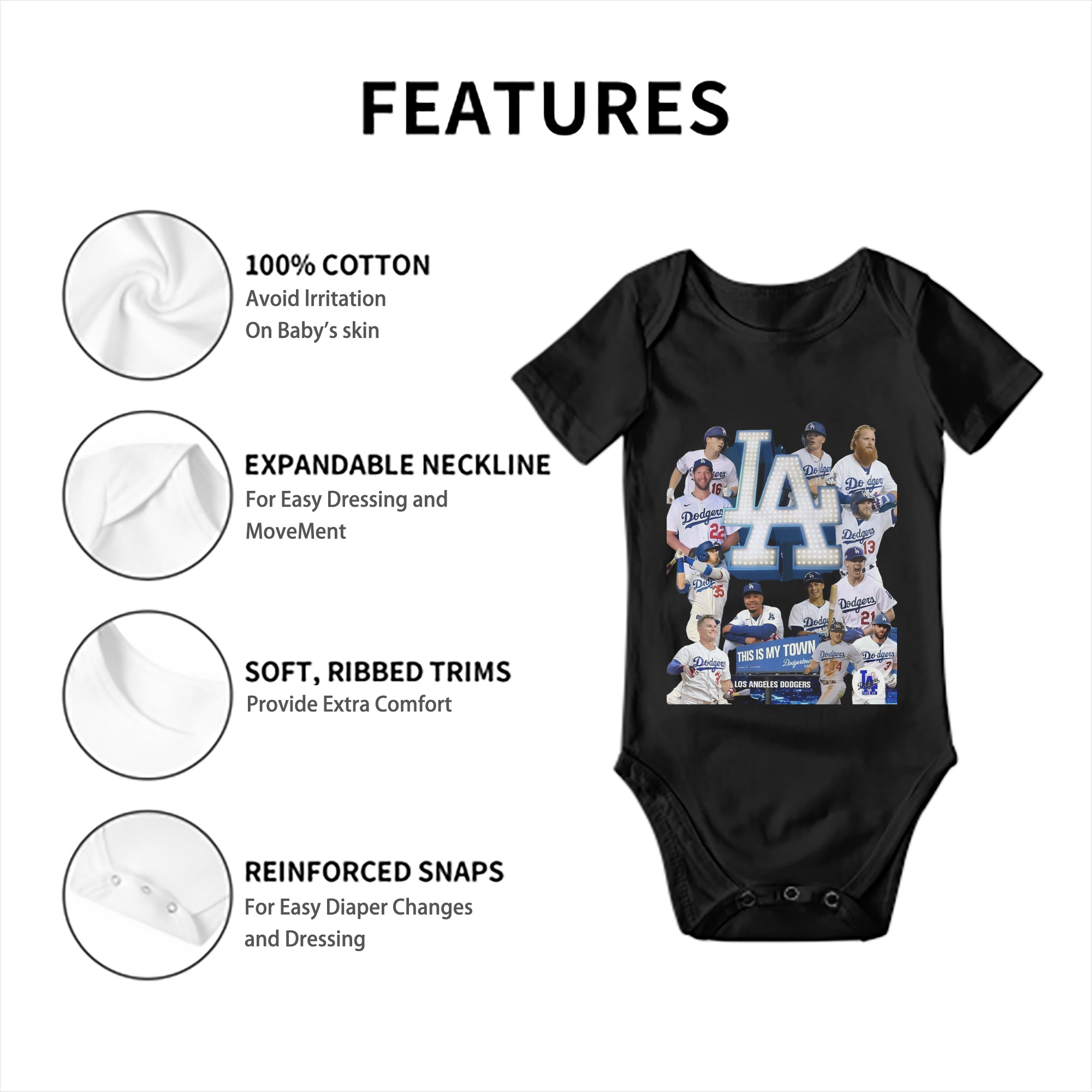  Baby Short Sleeve Romper – 100% Cotton Soft & Breathable Digital Print Onesie With Easy Snap Closure And Envelope Shoulder – Comfortable For Daily Wear & Travel