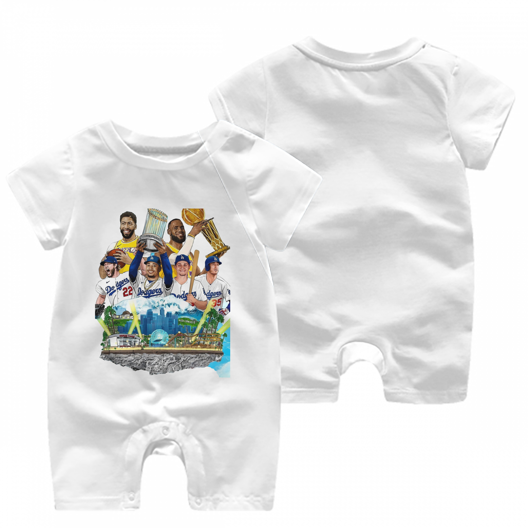  Baby Short Sleeve Onesie – 100% Cotton Soft & Breathable Digital Print Romper – Double-Sided Print, Snap Closure For Easy Diaper Changes – Comfortable For Boys & Girls