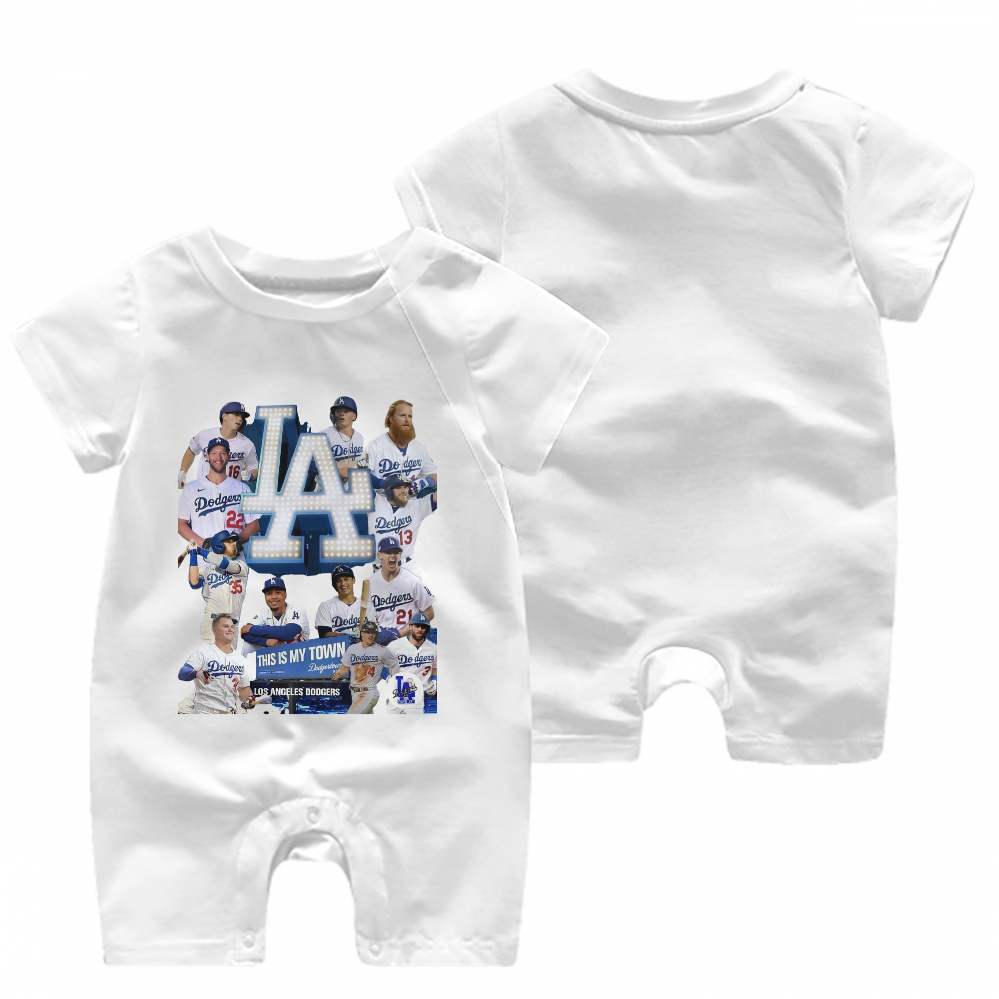  Baby Short Sleeve Onesie – 100% Cotton Soft & Breathable Digital Print Romper – Double-Sided Print, Snap Closure For Easy Diaper Changes – Comfortable For Boys & Girls