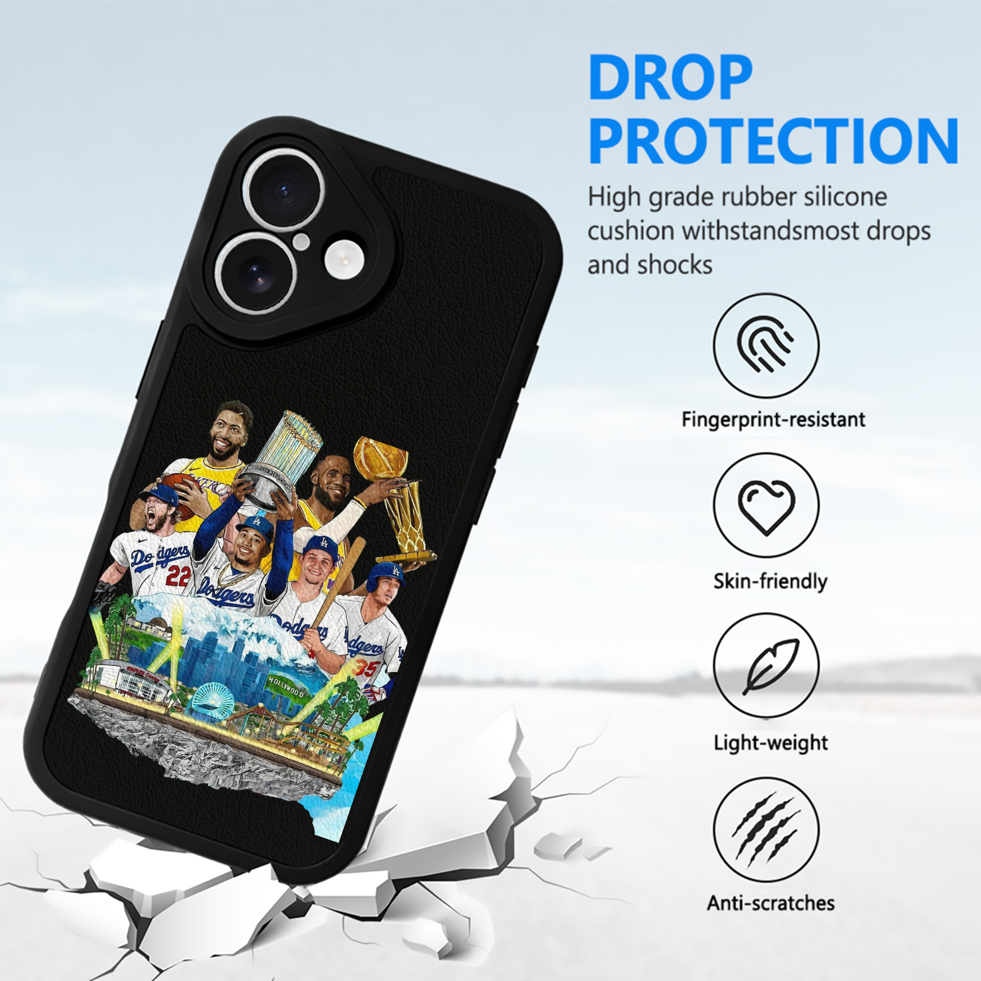  IPhone 16 Silicone Leather Case – UV Print, Lambskin Texture – Perfect Fit, Wireless Charging Compatible, Scratch Resistant, Precise Cutouts – Stylish Protection For IPhone 16