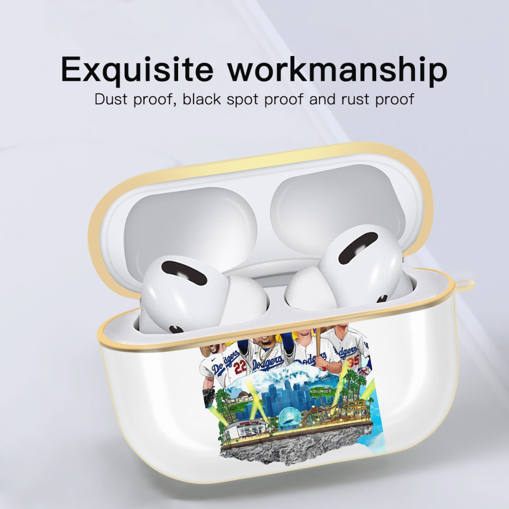  Luxury Gold AirPods Pro Case With Keychain, Flexible PC Material, Full Protection, Precise Cutouts, Anti-Fingerprint, Washable, Durable Design