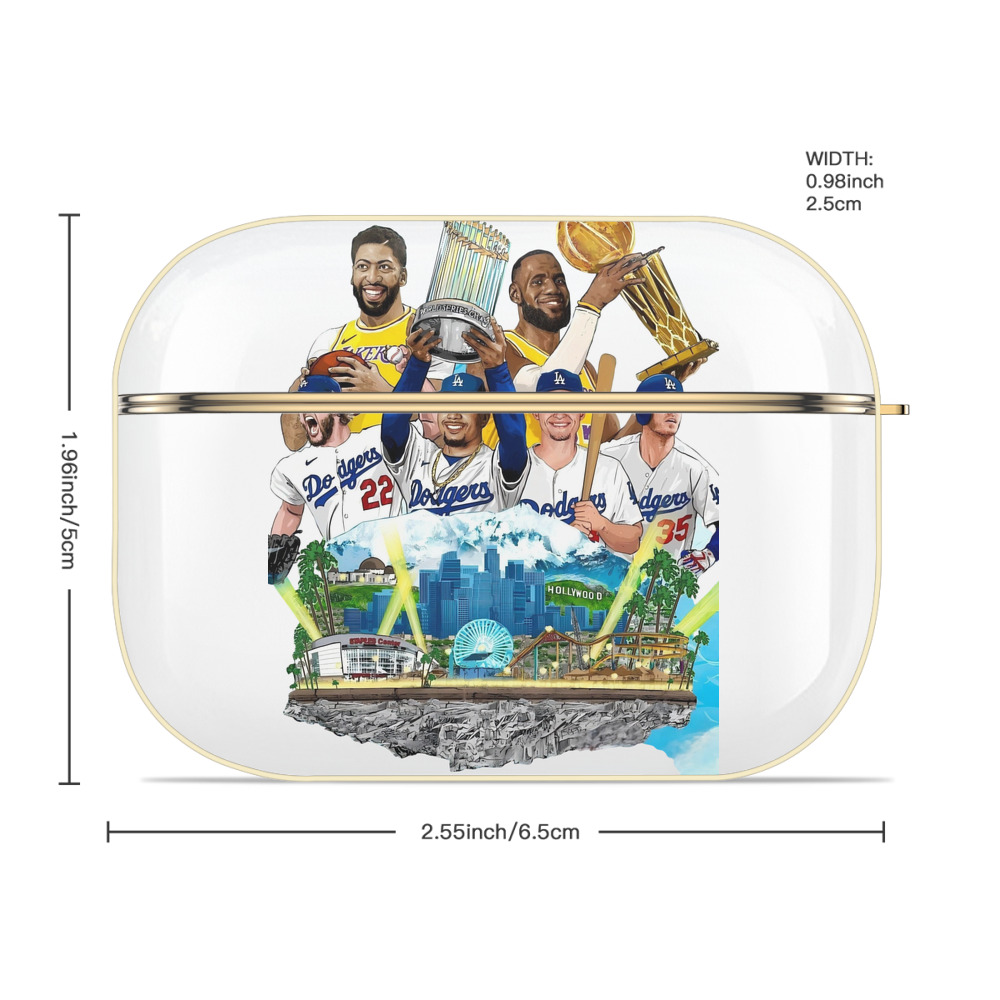  Luxury Gold AirPods Pro Case With Keychain, Flexible PC Material, Full Protection, Precise Cutouts, Anti-Fingerprint, Washable, Durable Design