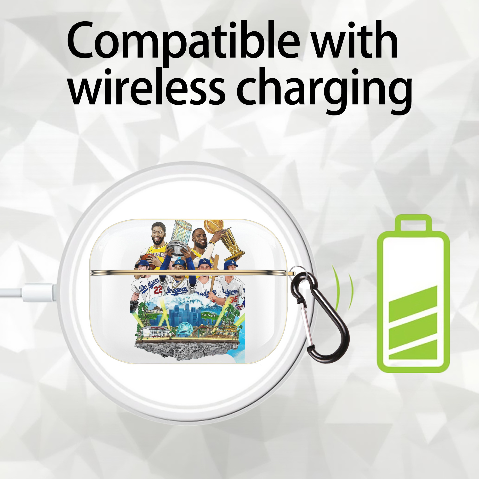  Luxury Gold AirPods Pro Case With Keychain, Flexible PC Material, Full Protection, Precise Cutouts, Anti-Fingerprint, Washable, Durable Design