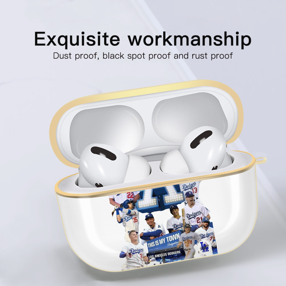  Luxury Gold AirPods Pro Case With Keychain, Flexible PC Material, Full Protection, Precise Cutouts, Anti-Fingerprint, Washable, Durable Design