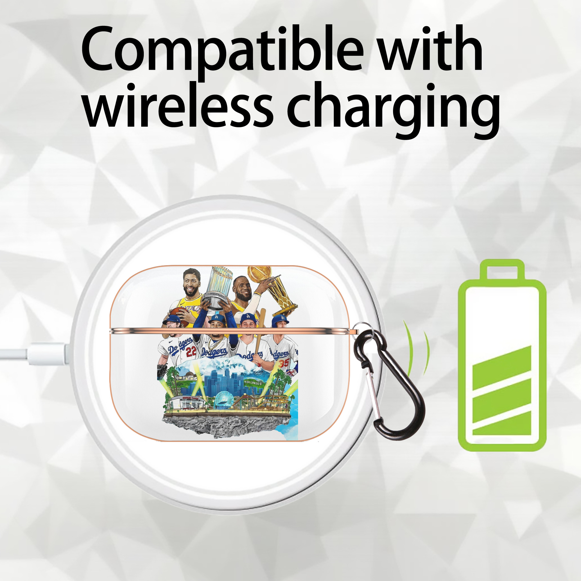  AirPods Pro Protective Case Rose Gold, Flexible PC Material, Precise Fit, Anti-Slip Cover, Full Protection, Fingerprint Resistant, Washable With Keychain