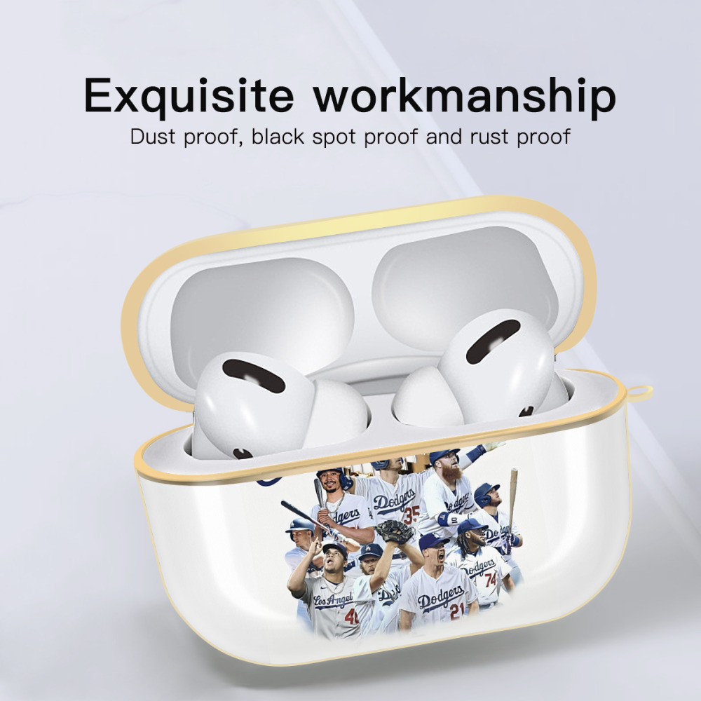  Luxury Gold AirPods Pro Case With Keychain, Flexible PC Material, Full Protection, Precise Cutouts, Anti-Fingerprint, Washable, Durable Design