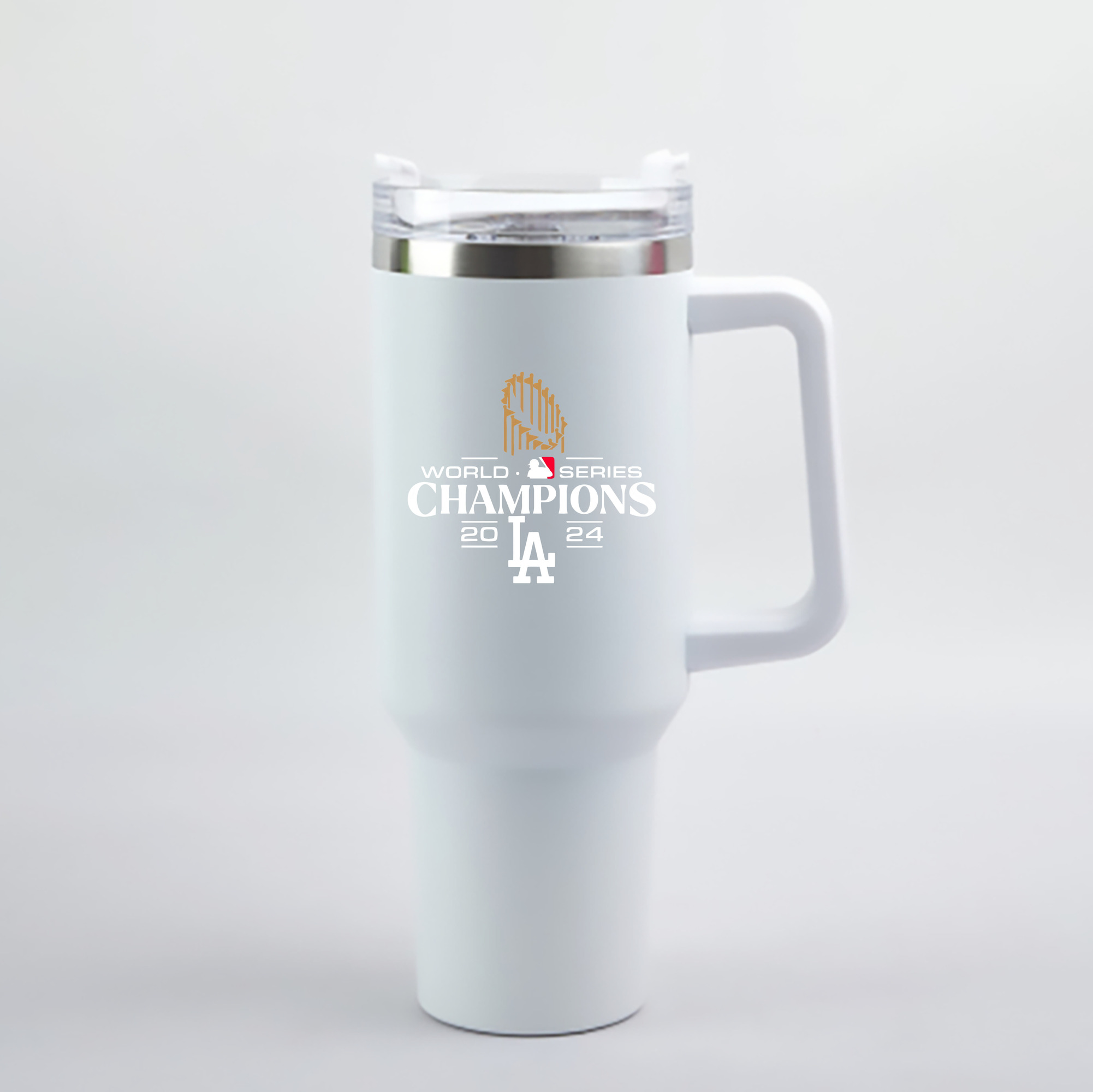  40oz Handle Car Cup With Crystal Sticker Design – Durable Stainless Steel Travel Mug With Reusable Straw – Double Wall Insulated