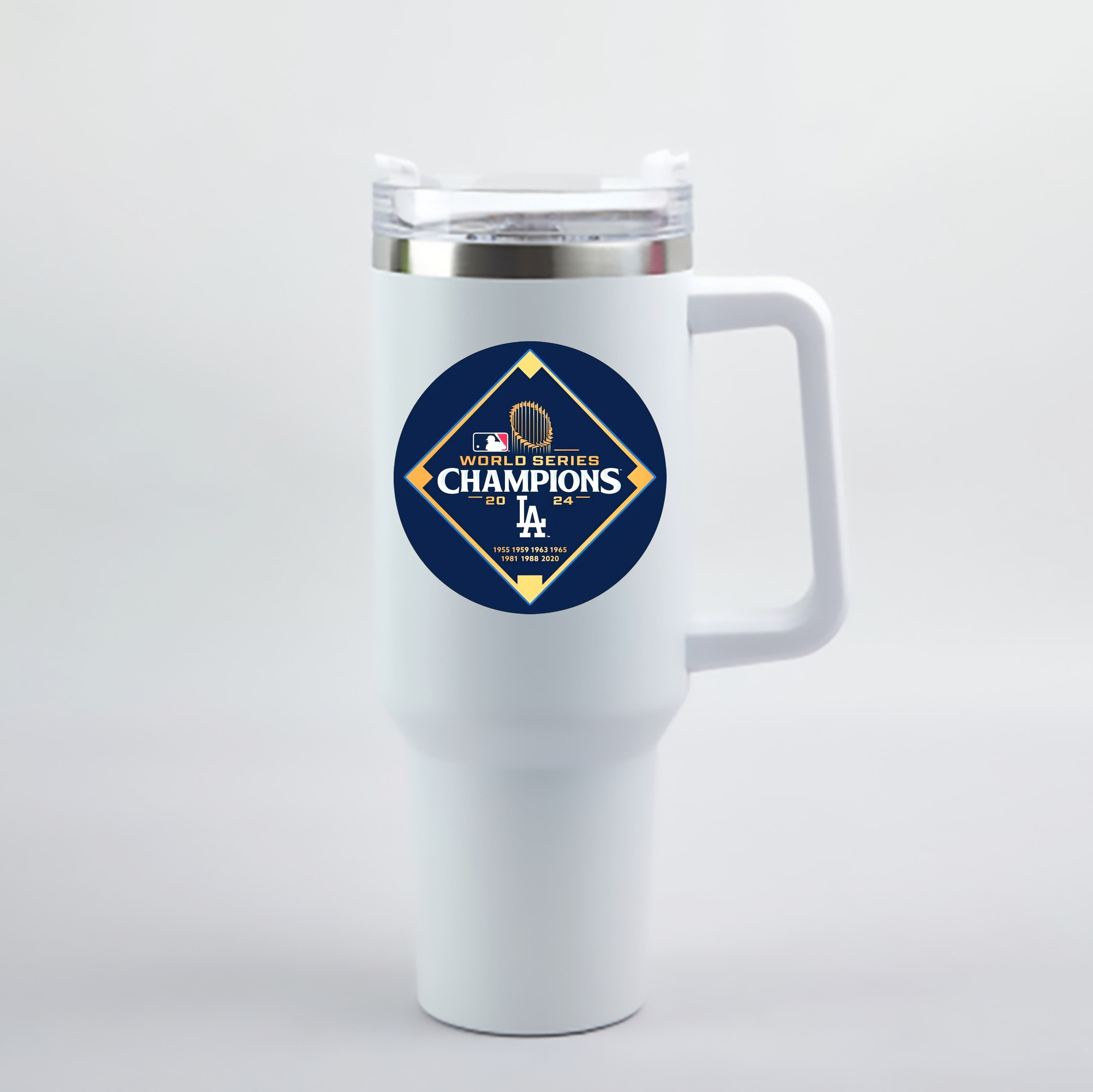  40oz Handle Car Cup With Crystal Sticker Design – Durable Stainless Steel Travel Mug With Reusable Straw – Double Wall Insulated