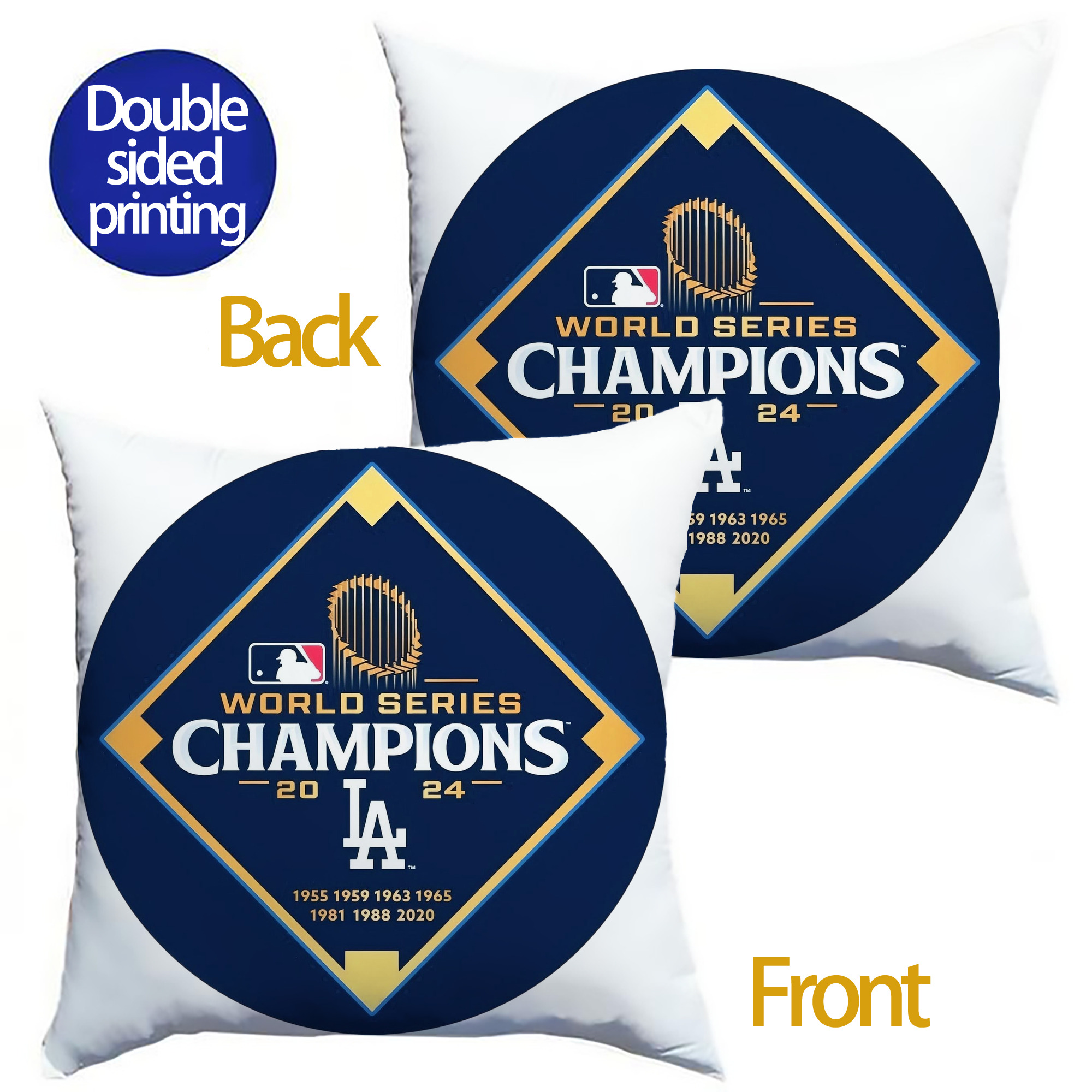  Soft Polyester Pillow Cover With Insert – Double-Sided Design, Invisible Zipper, Durable & Breathable – Easy Care Cushion Set