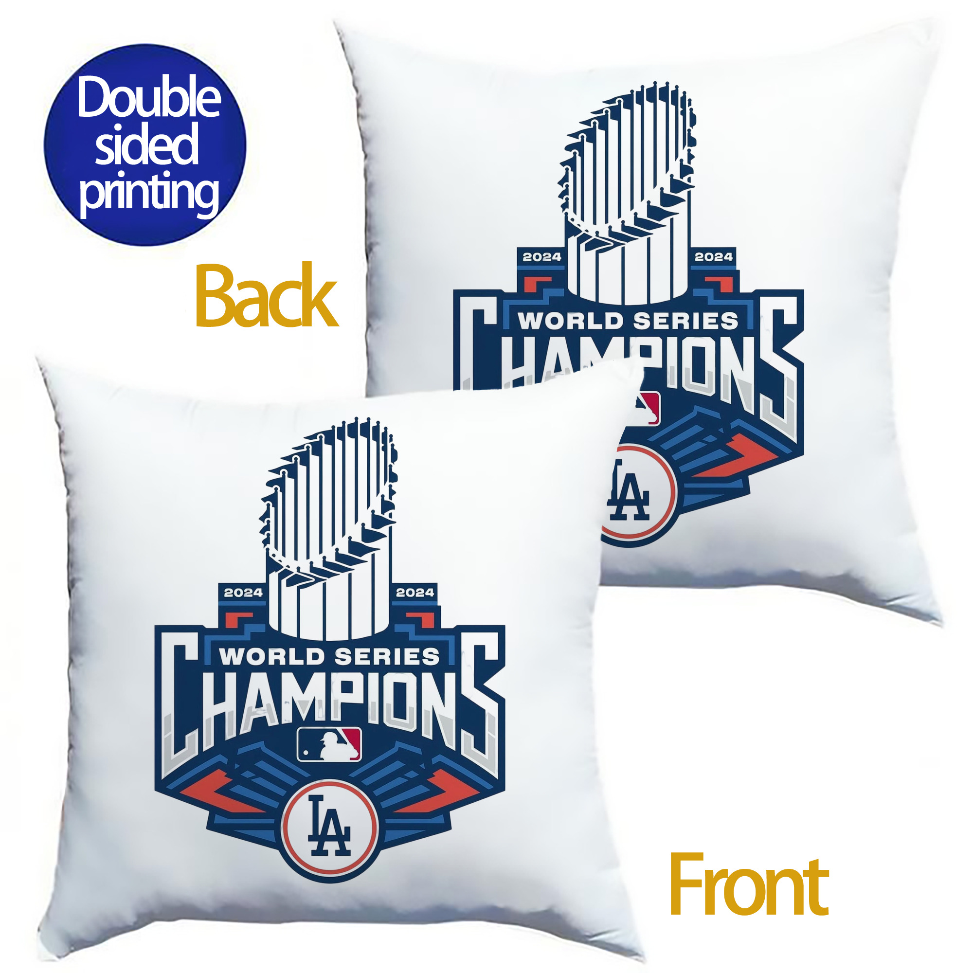  Soft Polyester Pillow Cover With Insert – Double-Sided Design, Invisible Zipper, Durable & Breathable – Easy Care Cushion Set