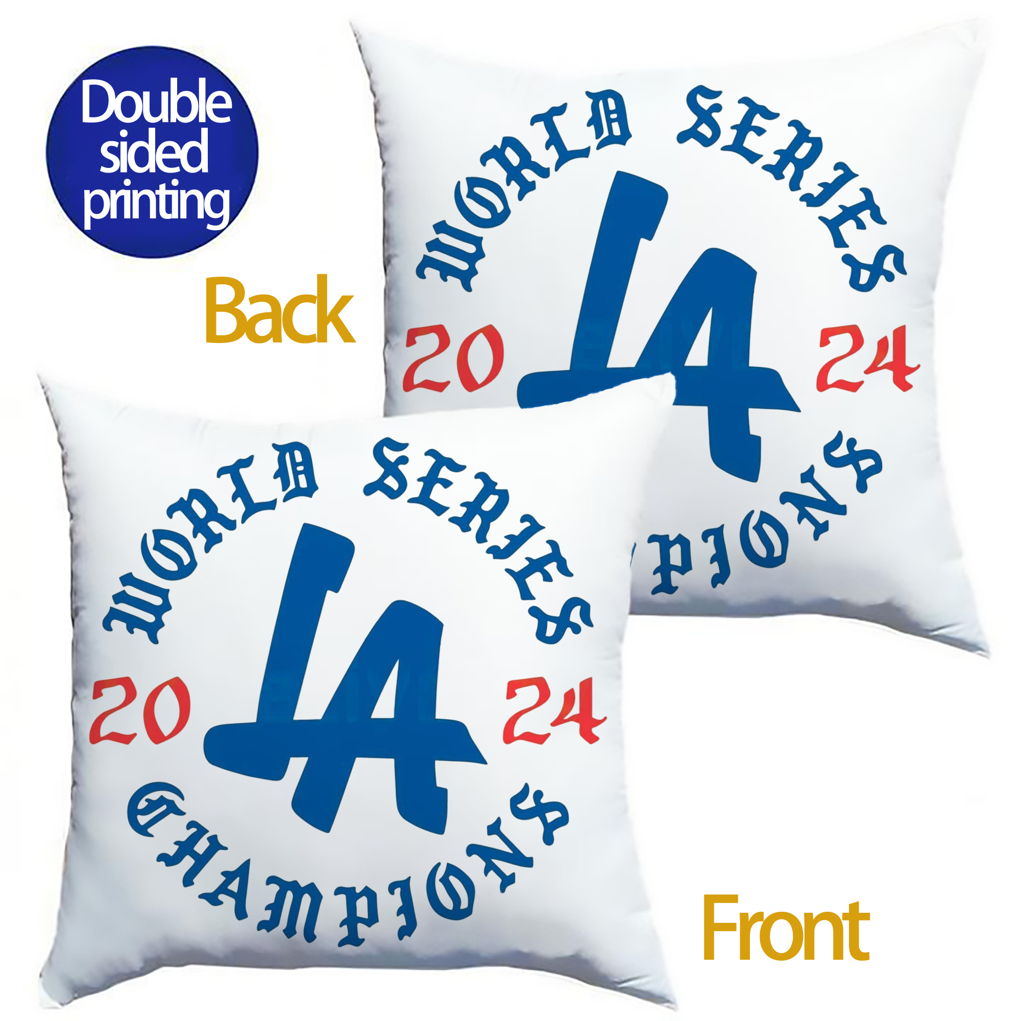  Soft Polyester Pillow Cover With Insert – Double-Sided Design, Invisible Zipper, Durable & Breathable – Easy Care Cushion Set