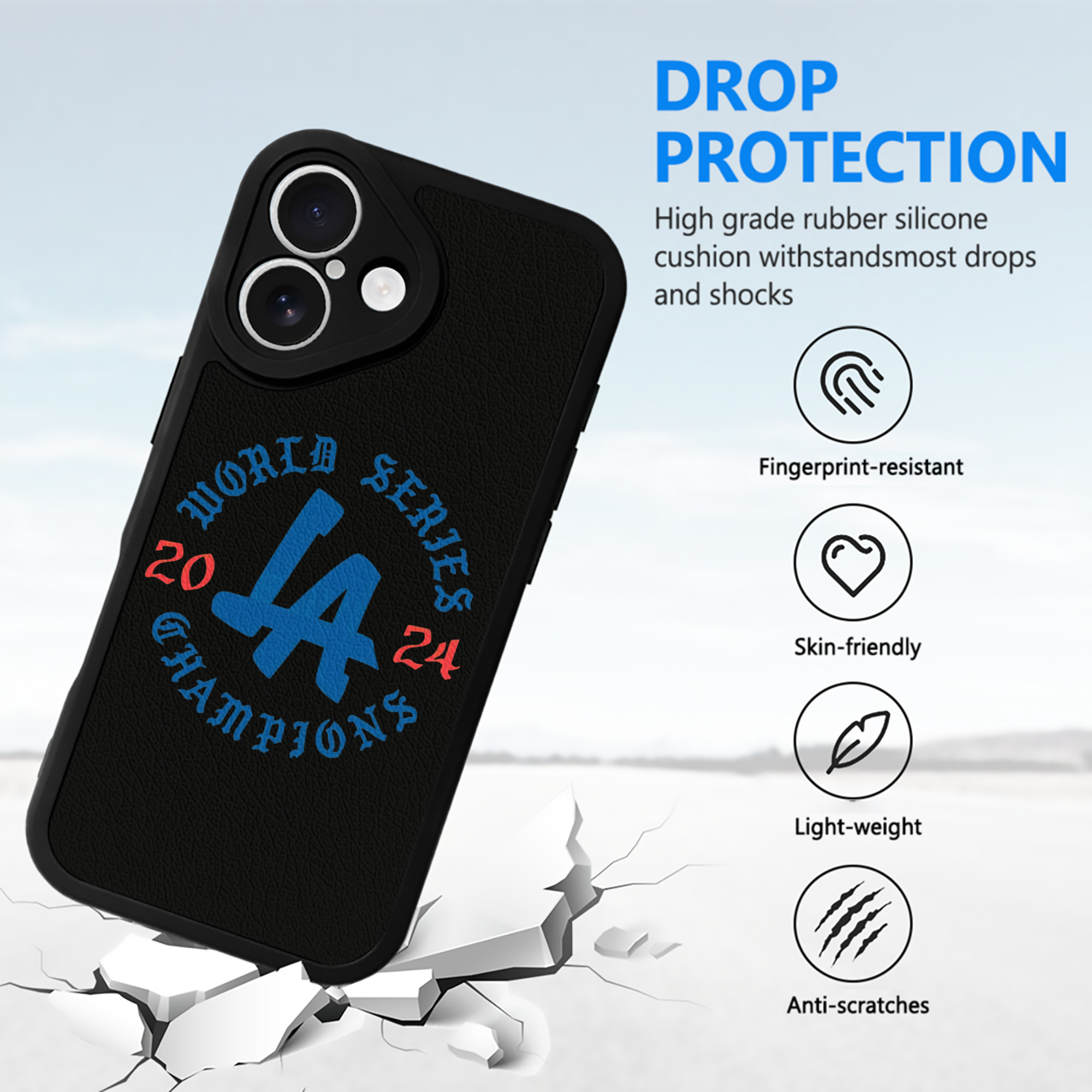  IPhone 16 Silicone Leather Case – UV Print, Lambskin Texture – Perfect Fit, Wireless Charging Compatible, Scratch Resistant, Precise Cutouts – Stylish Protection For IPhone 16