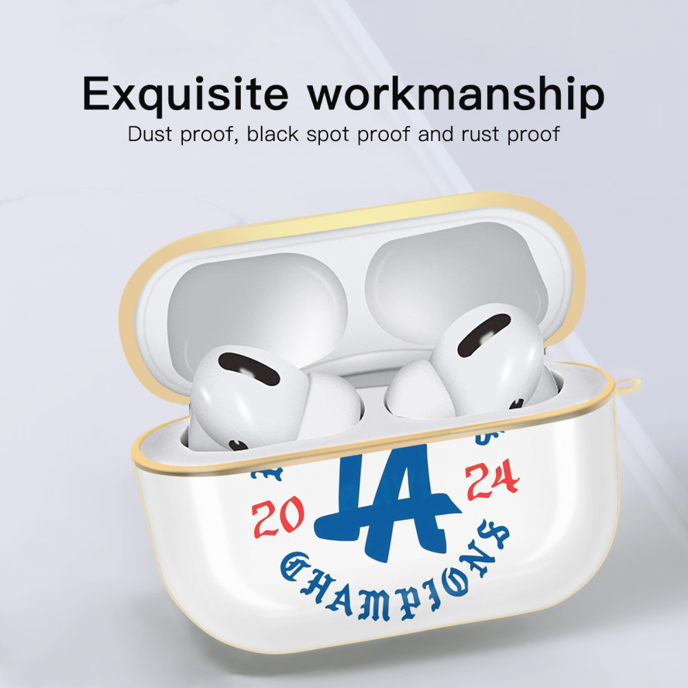  Luxury Gold AirPods Pro Case With Keychain, Flexible PC Material, Full Protection, Precise Cutouts, Anti-Fingerprint, Washable, Durable Design