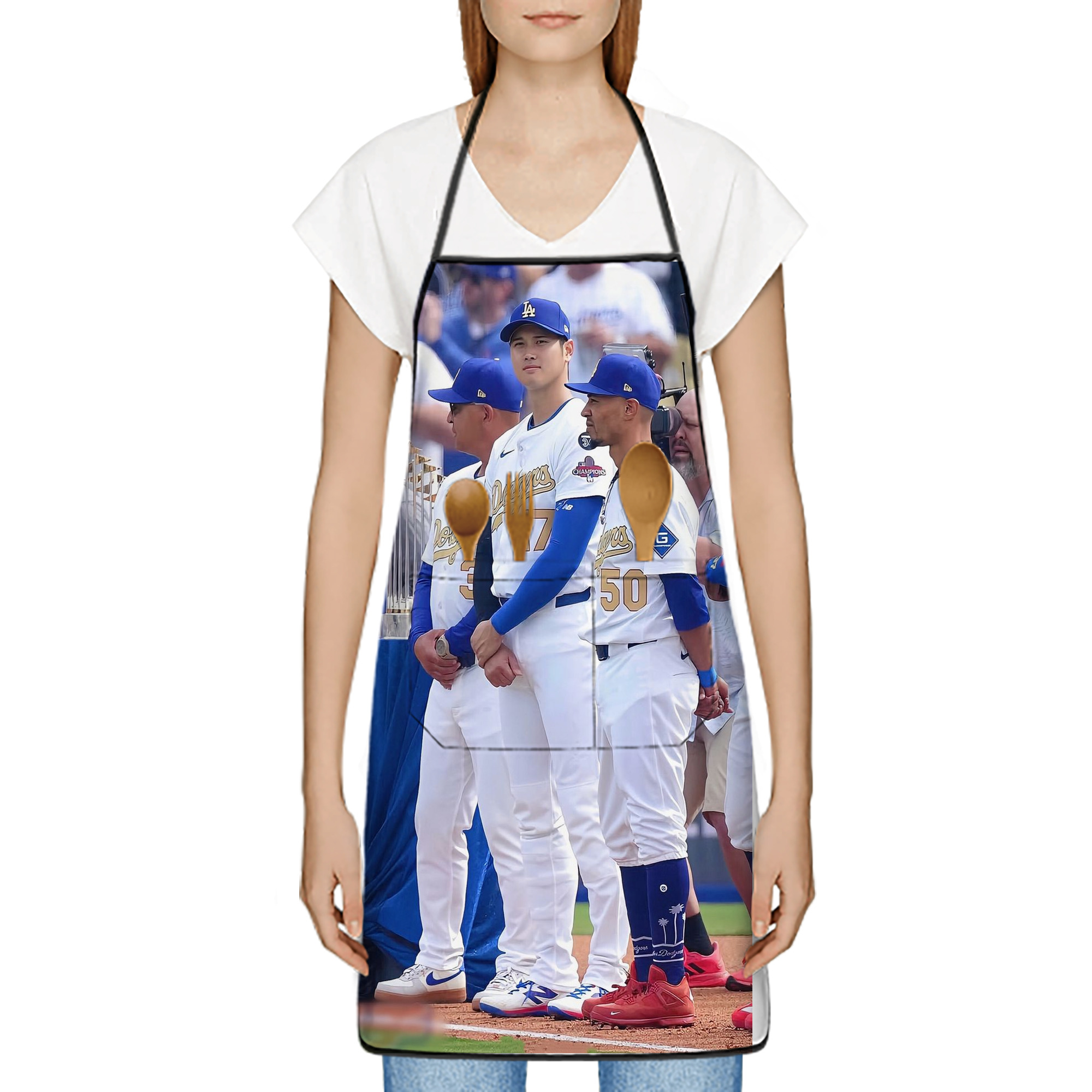  Stain-Resistant Polyester Apron With Pocket – Full Print, Waterproof, Anti-Wrinkle, Anti-Pilling – Ideal For Kitchen, BBQ, Restaurant, Salon & More