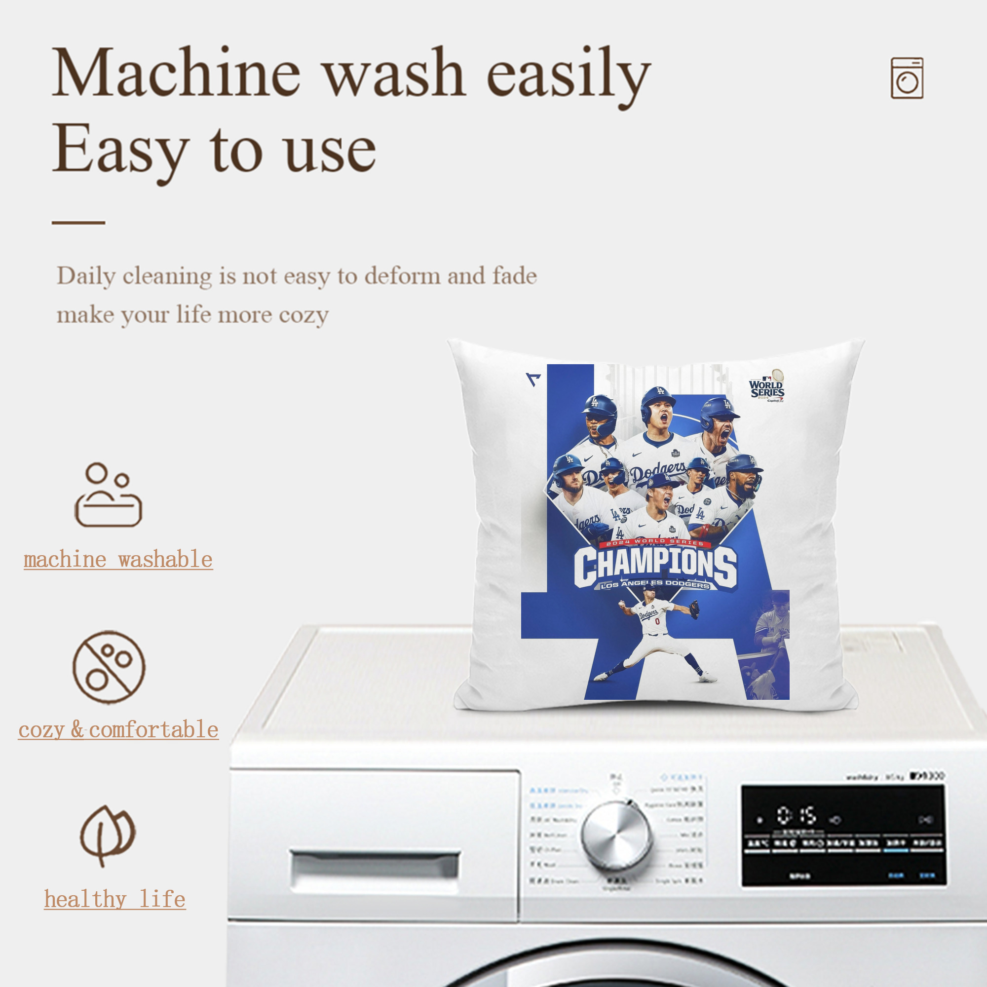  Soft Polyester Pillow Cover With Insert – Double-Sided Design, Invisible Zipper, Durable & Breathable – Easy Care Cushion Set