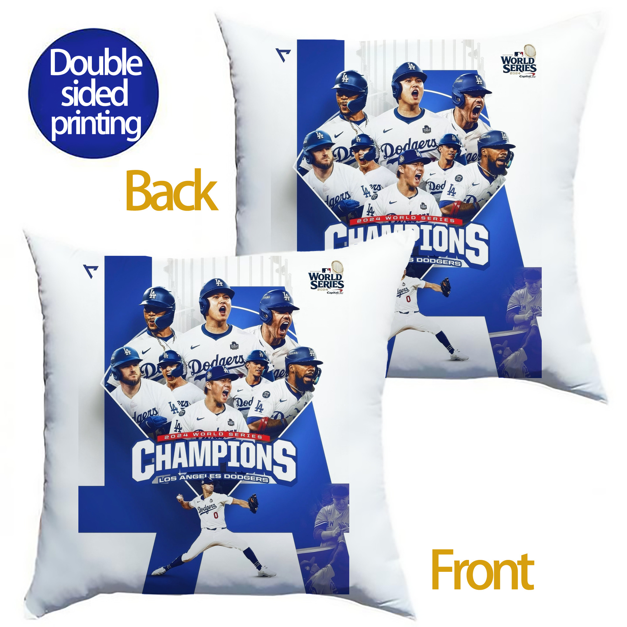  Soft Polyester Pillow Cover With Insert – Double-Sided Design, Invisible Zipper, Durable & Breathable – Easy Care Cushion Set