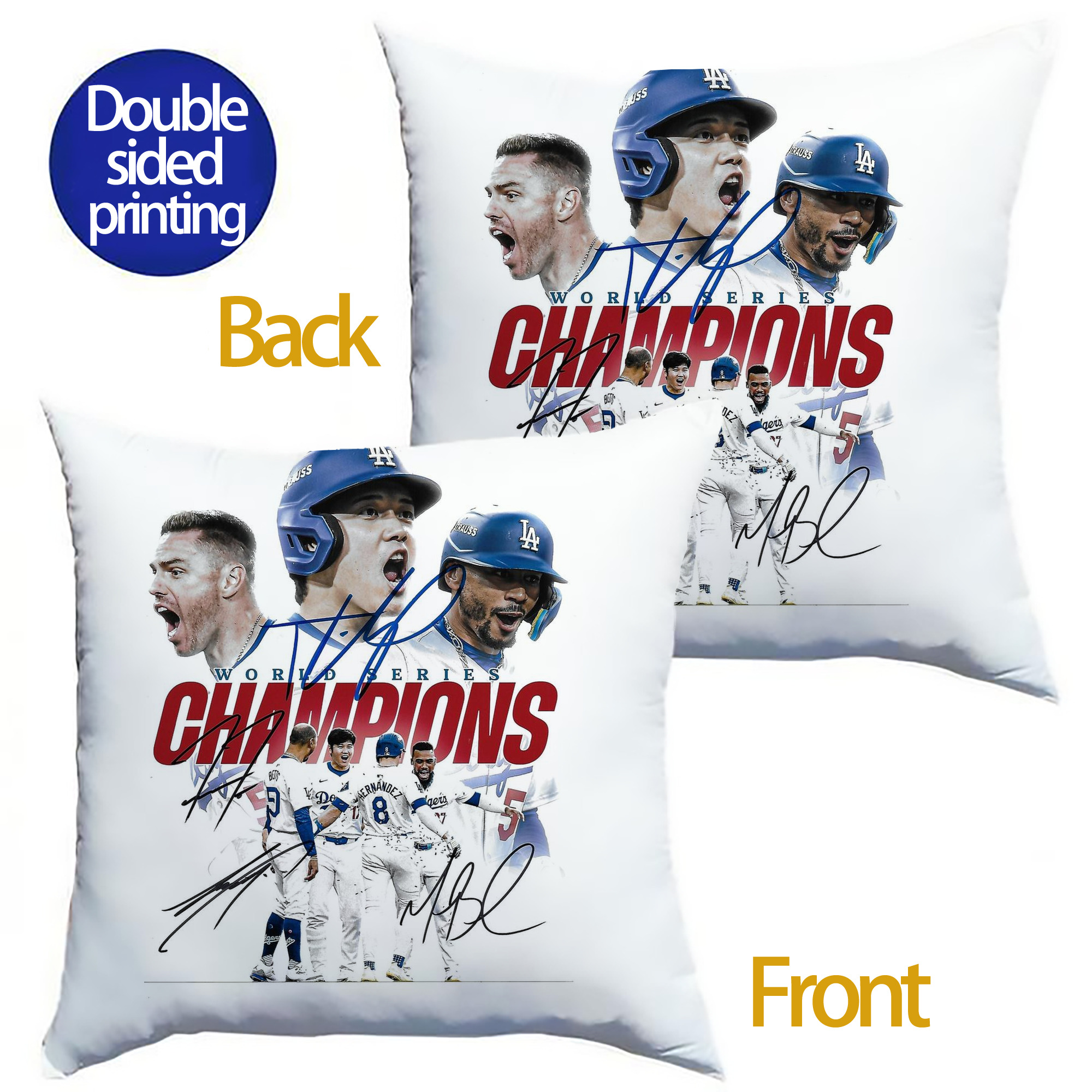  Soft Polyester Pillow Cover With Insert – Double-Sided Design, Invisible Zipper, Durable & Breathable – Easy Care Cushion Set