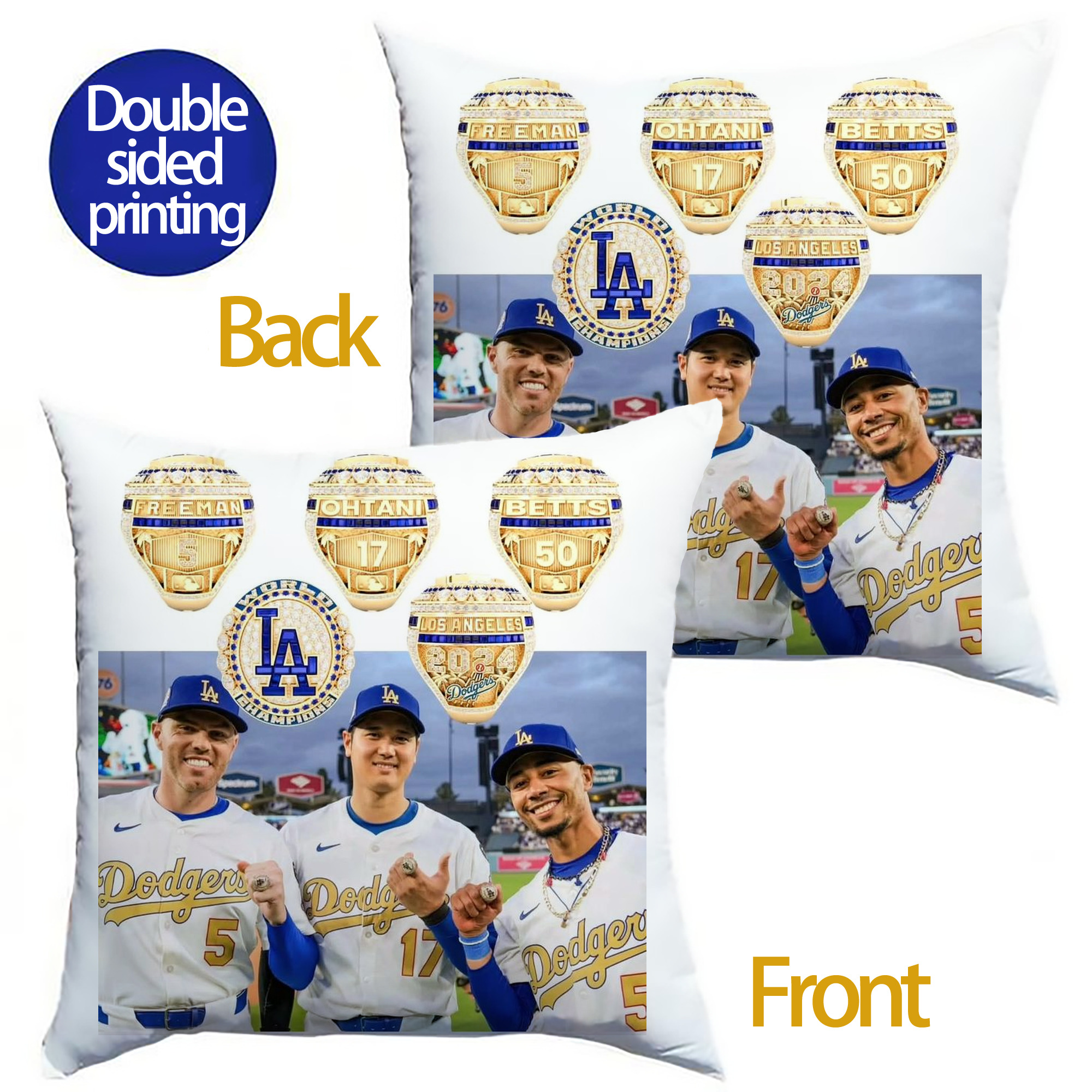  Soft Polyester Pillow Cover With Insert – Double-Sided Design, Invisible Zipper, Durable & Breathable – Easy Care Cushion Set