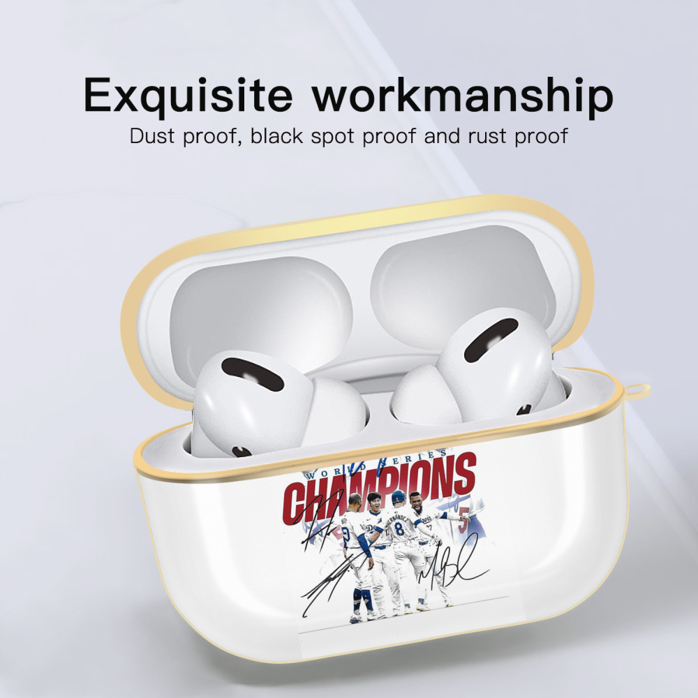  Luxury Gold AirPods Pro Case With Keychain, Flexible PC Material, Full Protection, Precise Cutouts, Anti-Fingerprint, Washable, Durable Design