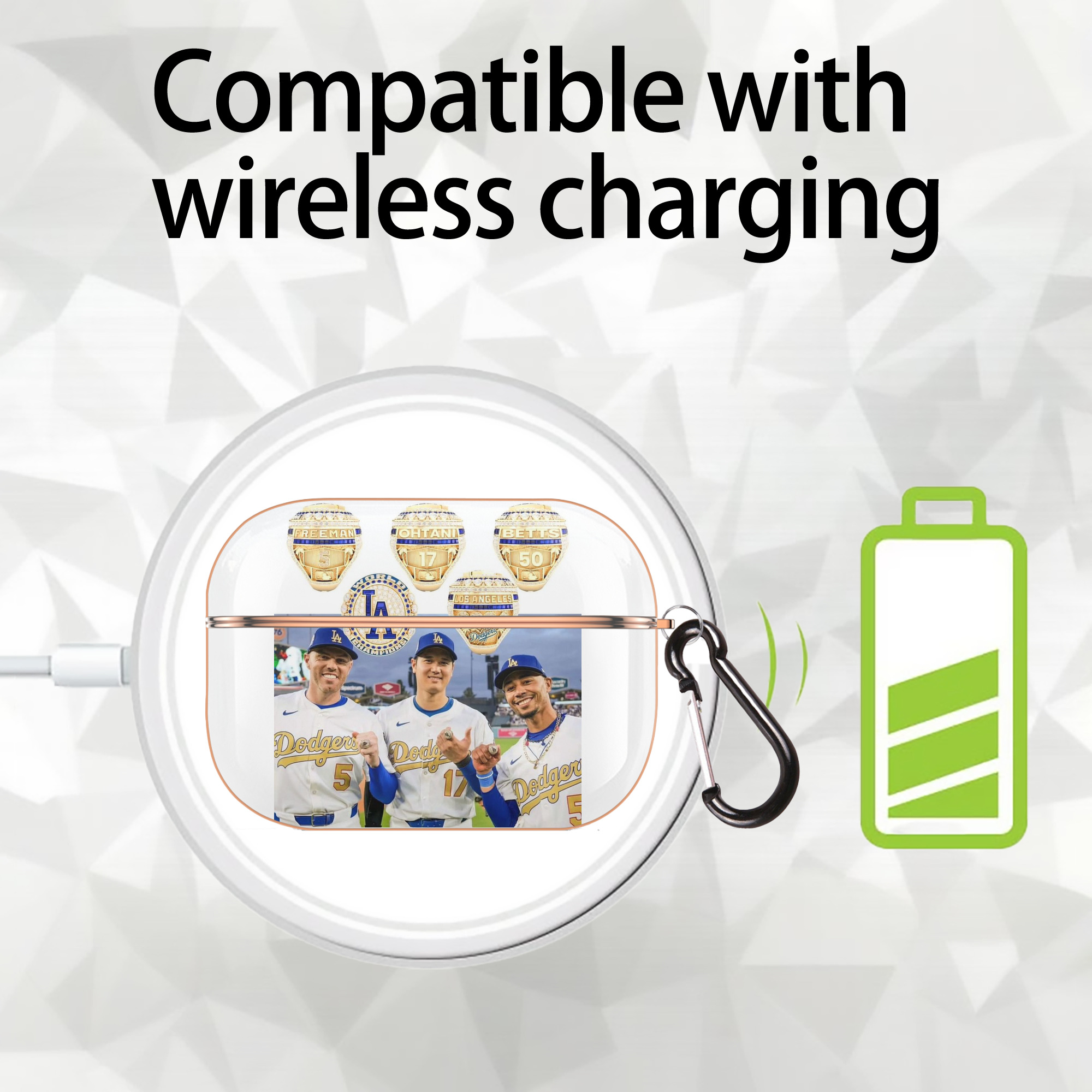  AirPods Pro Protective Case Rose Gold, Flexible PC Material, Precise Fit, Anti-Slip Cover, Full Protection, Fingerprint Resistant, Washable With Keychain