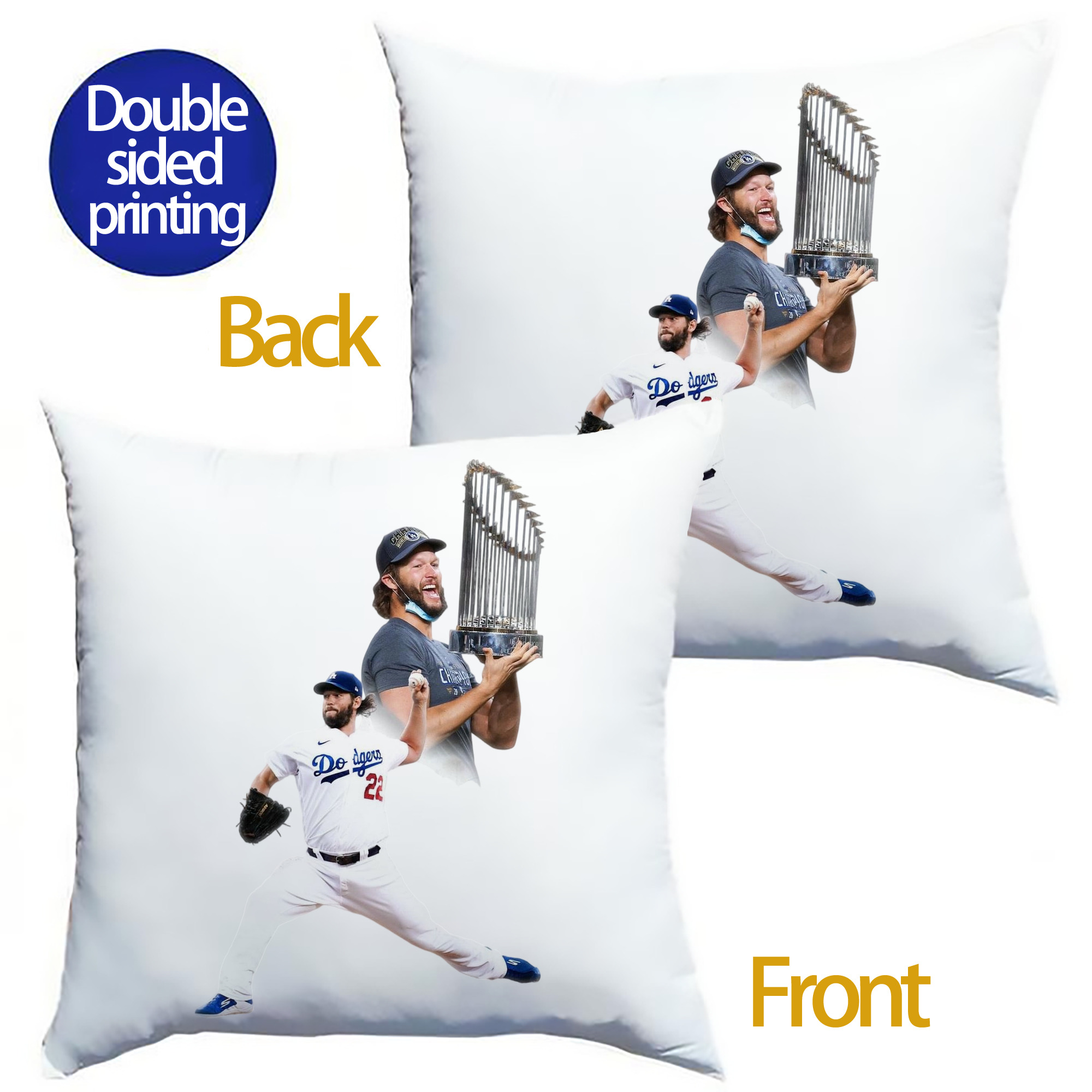  Soft Polyester Pillow Cover With Insert – Double-Sided Design, Invisible Zipper, Durable & Breathable – Easy Care Cushion Set