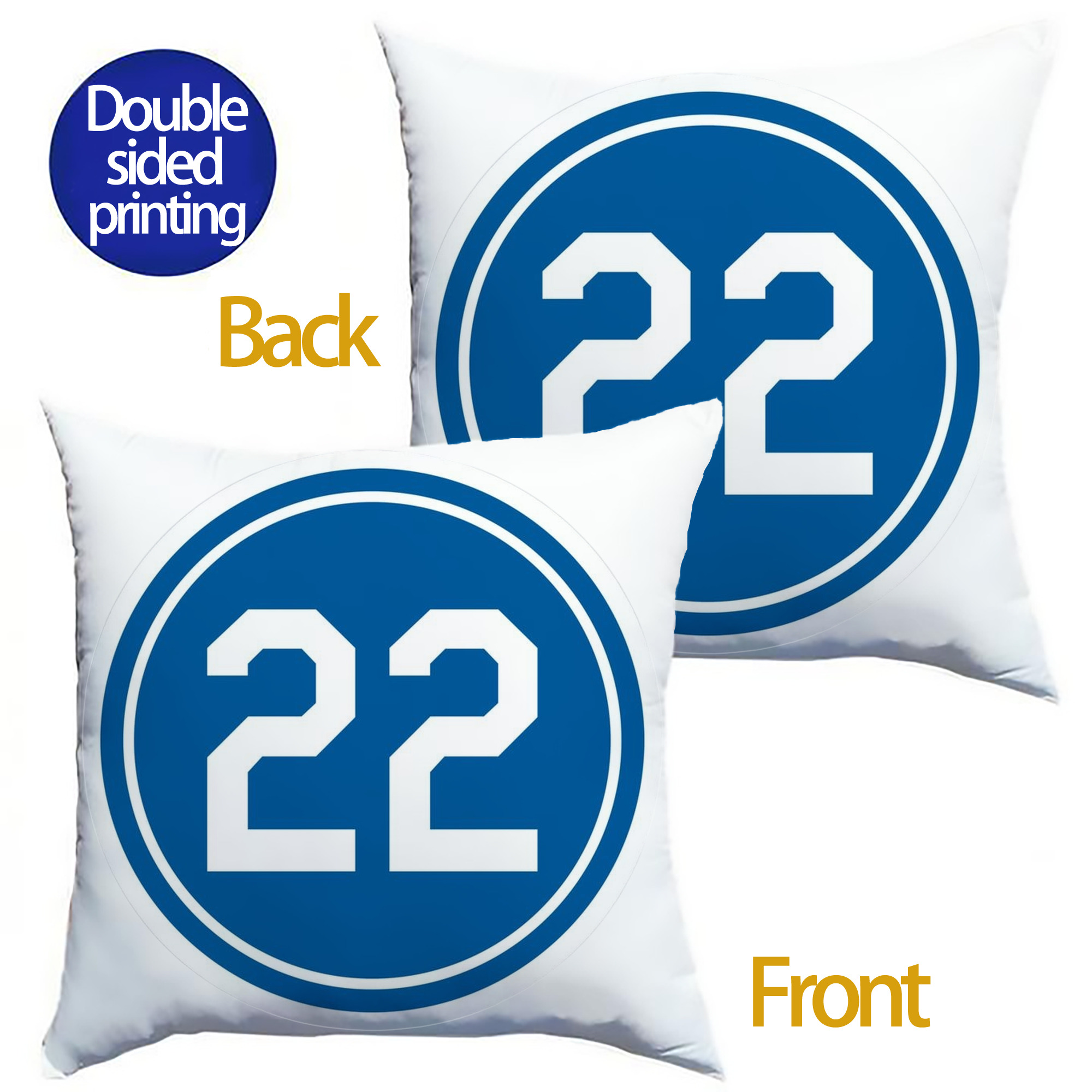  Soft Polyester Pillow Cover With Insert – Double-Sided Design, Invisible Zipper, Durable & Breathable – Easy Care Cushion Set