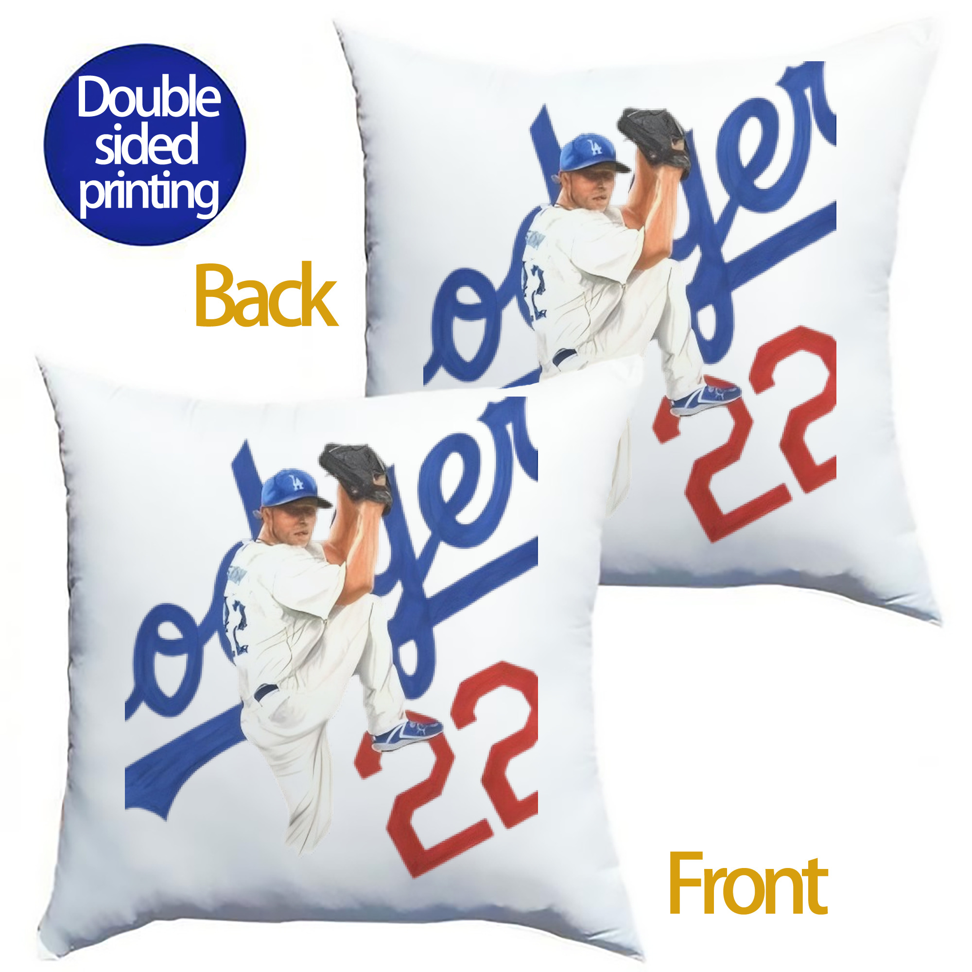  Soft Polyester Pillow Cover With Insert – Double-Sided Design, Invisible Zipper, Durable & Breathable – Easy Care Cushion Set