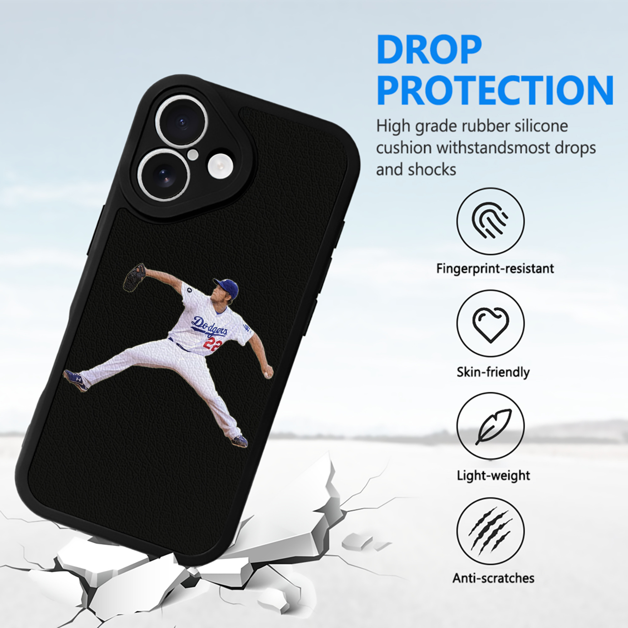  IPhone 16 Silicone Leather Case – UV Print, Lambskin Texture – Perfect Fit, Wireless Charging Compatible, Scratch Resistant, Precise Cutouts – Stylish Protection For IPhone 16