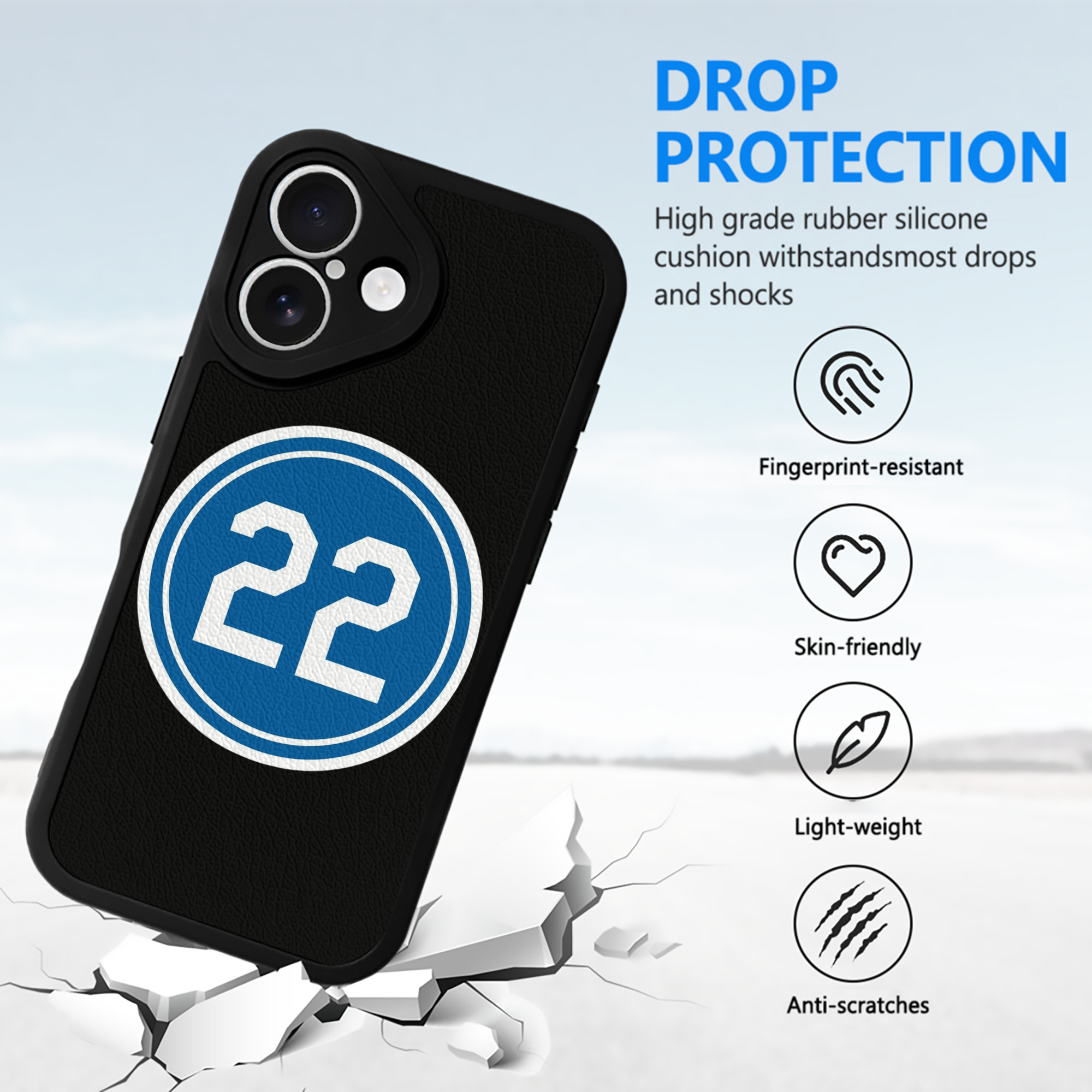  IPhone 16 Silicone Leather Case – UV Print, Lambskin Texture – Perfect Fit, Wireless Charging Compatible, Scratch Resistant, Precise Cutouts – Stylish Protection For IPhone 16