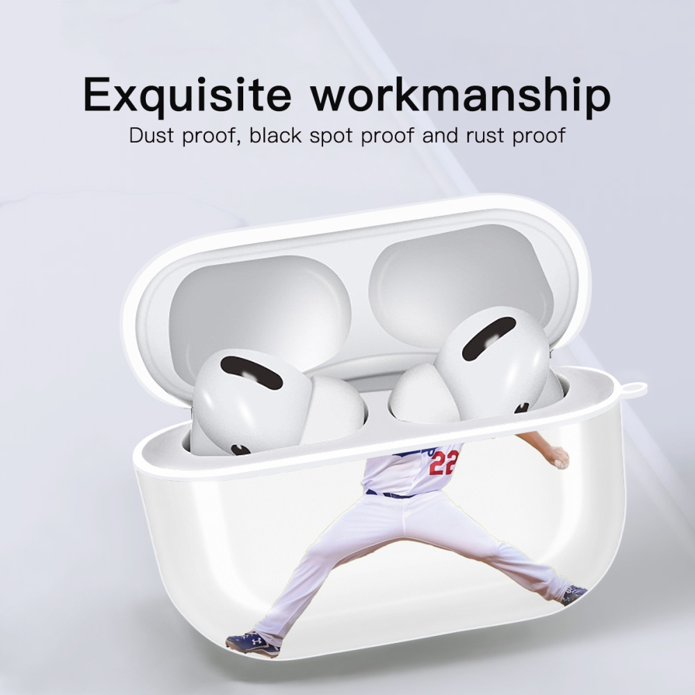  AirPods Pro Hard Case White With Keychain, Durable Flexible PC, Precise Cutouts, Anti-Fingerprint, Yellowing & Scratch Resistant, Full Protection, Washable