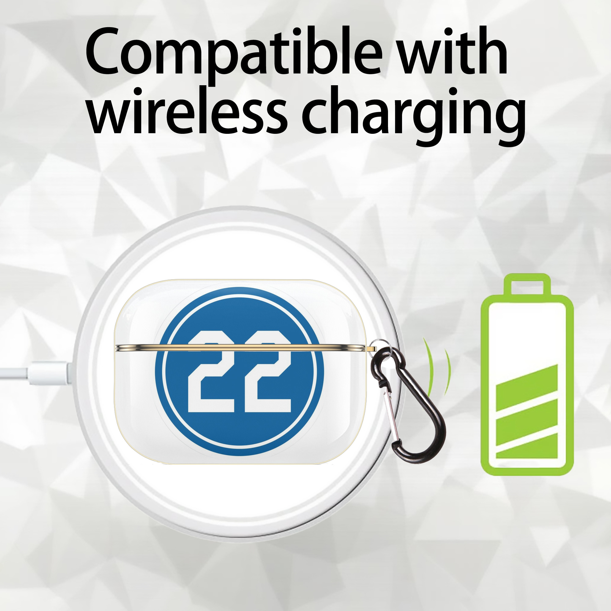  Luxury Gold AirPods Pro Case With Keychain, Flexible PC Material, Full Protection, Precise Cutouts, Anti-Fingerprint, Washable, Durable Design