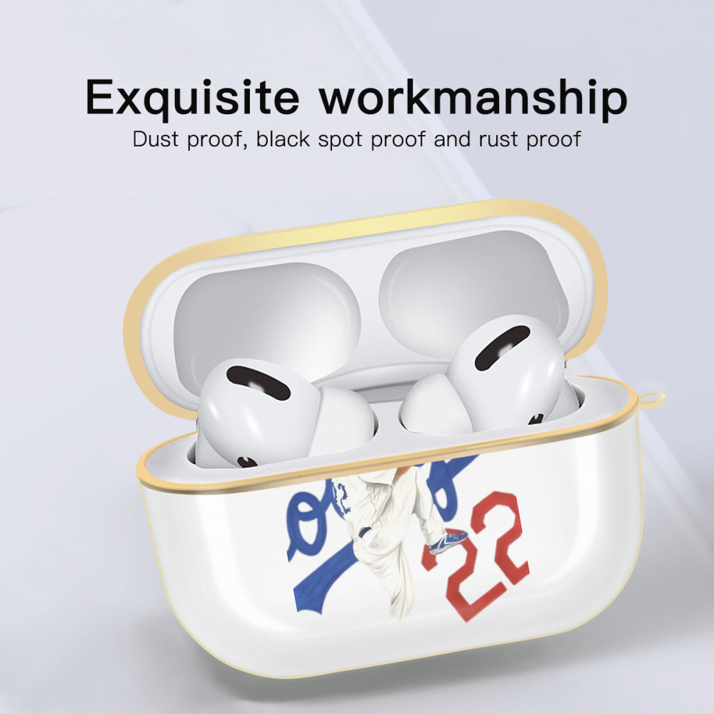  Luxury Gold AirPods Pro Case With Keychain, Flexible PC Material, Full Protection, Precise Cutouts, Anti-Fingerprint, Washable, Durable Design