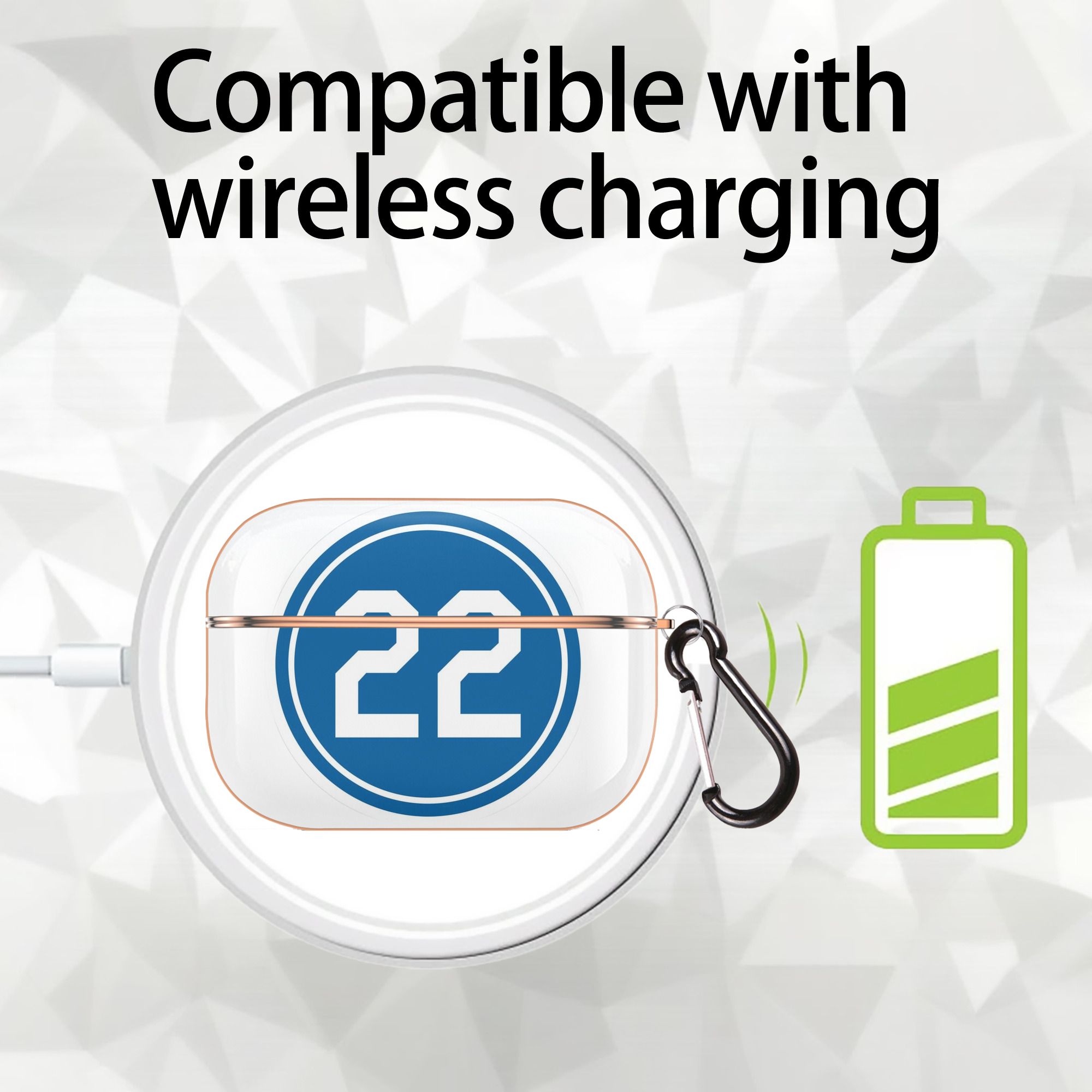  AirPods Pro Protective Case Rose Gold, Flexible PC Material, Precise Fit, Anti-Slip Cover, Full Protection, Fingerprint Resistant, Washable With Keychain