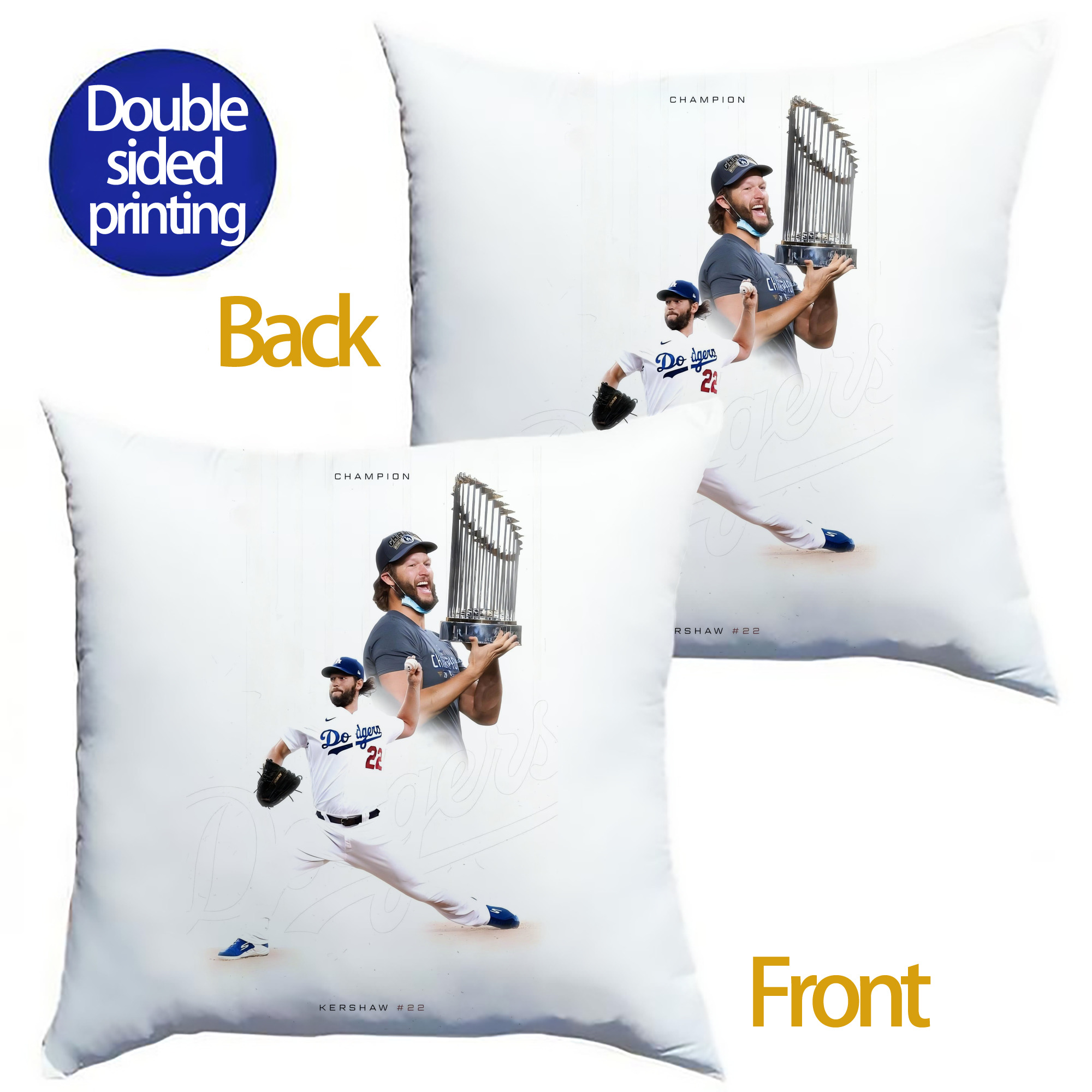 Soft Polyester Pillow Cover With Insert – Double-Sided Design, Invisible Zipper, Durable & Breathable – Easy Care Cushion Set