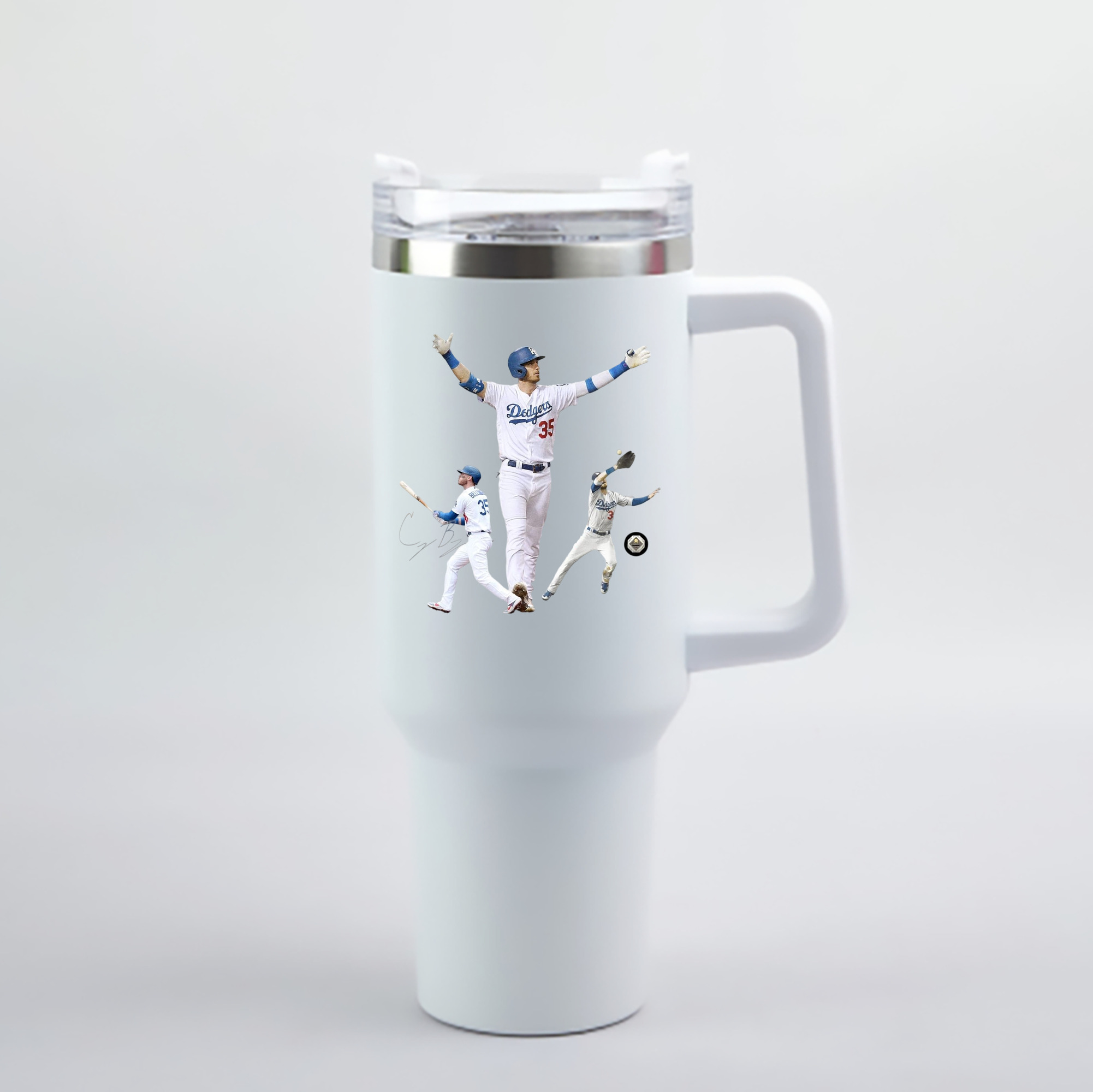  40oz Handle Car Cup With Crystal Sticker Design – Durable Stainless Steel Travel Mug With Reusable Straw – Double Wall Insulated