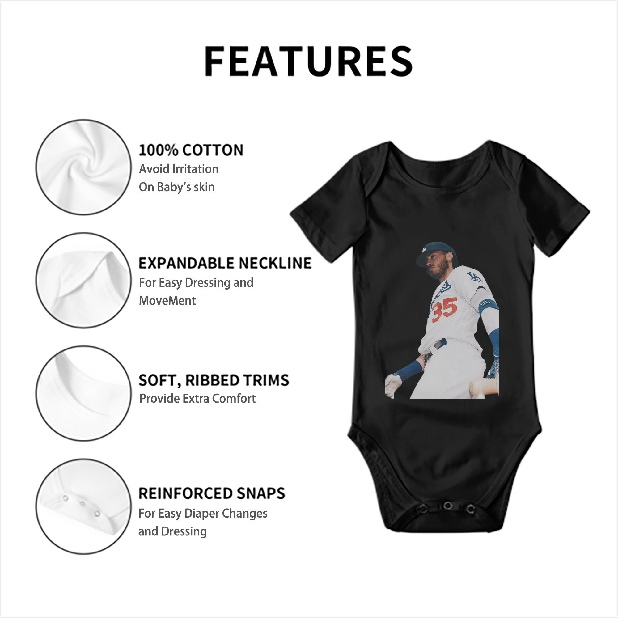  Baby Short Sleeve Romper – 100% Cotton Soft & Breathable Digital Print Onesie With Easy Snap Closure And Envelope Shoulder – Comfortable For Daily Wear & Travel