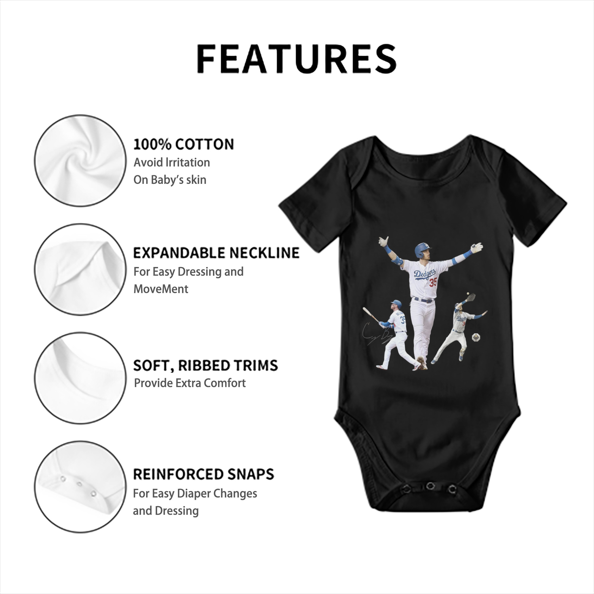  Baby Short Sleeve Romper – 100% Cotton Soft & Breathable Digital Print Onesie With Easy Snap Closure And Envelope Shoulder – Comfortable For Daily Wear & Travel