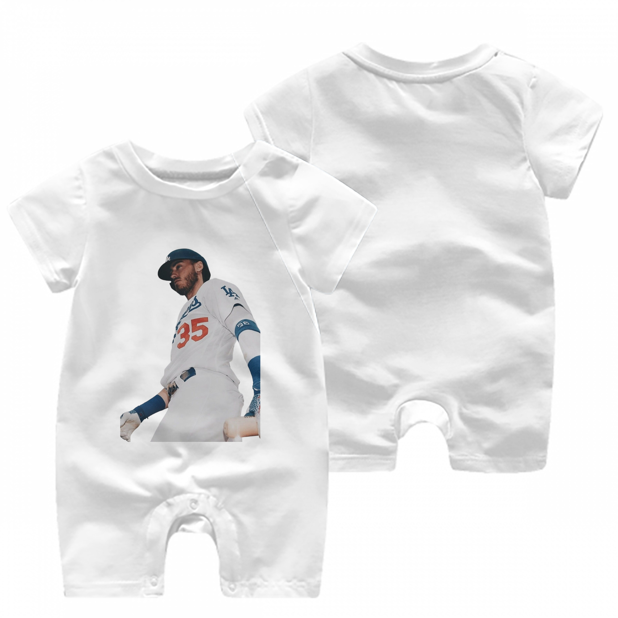  Baby Short Sleeve Onesie – 100% Cotton Soft & Breathable Digital Print Romper – Double-Sided Print, Snap Closure For Easy Diaper Changes – Comfortable For Boys & Girls