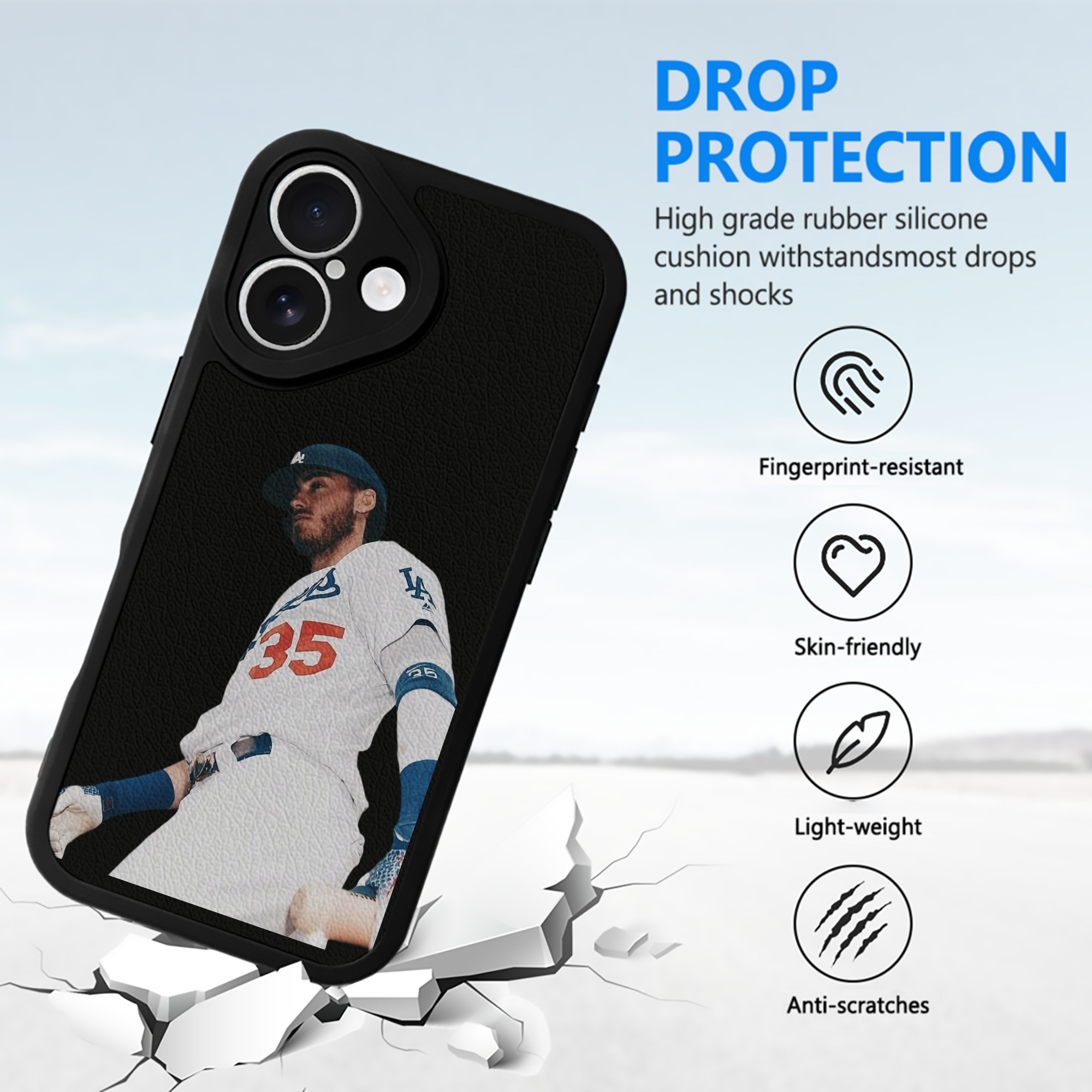  IPhone 16 Silicone Leather Case – UV Print, Lambskin Texture – Perfect Fit, Wireless Charging Compatible, Scratch Resistant, Precise Cutouts – Stylish Protection For IPhone 16