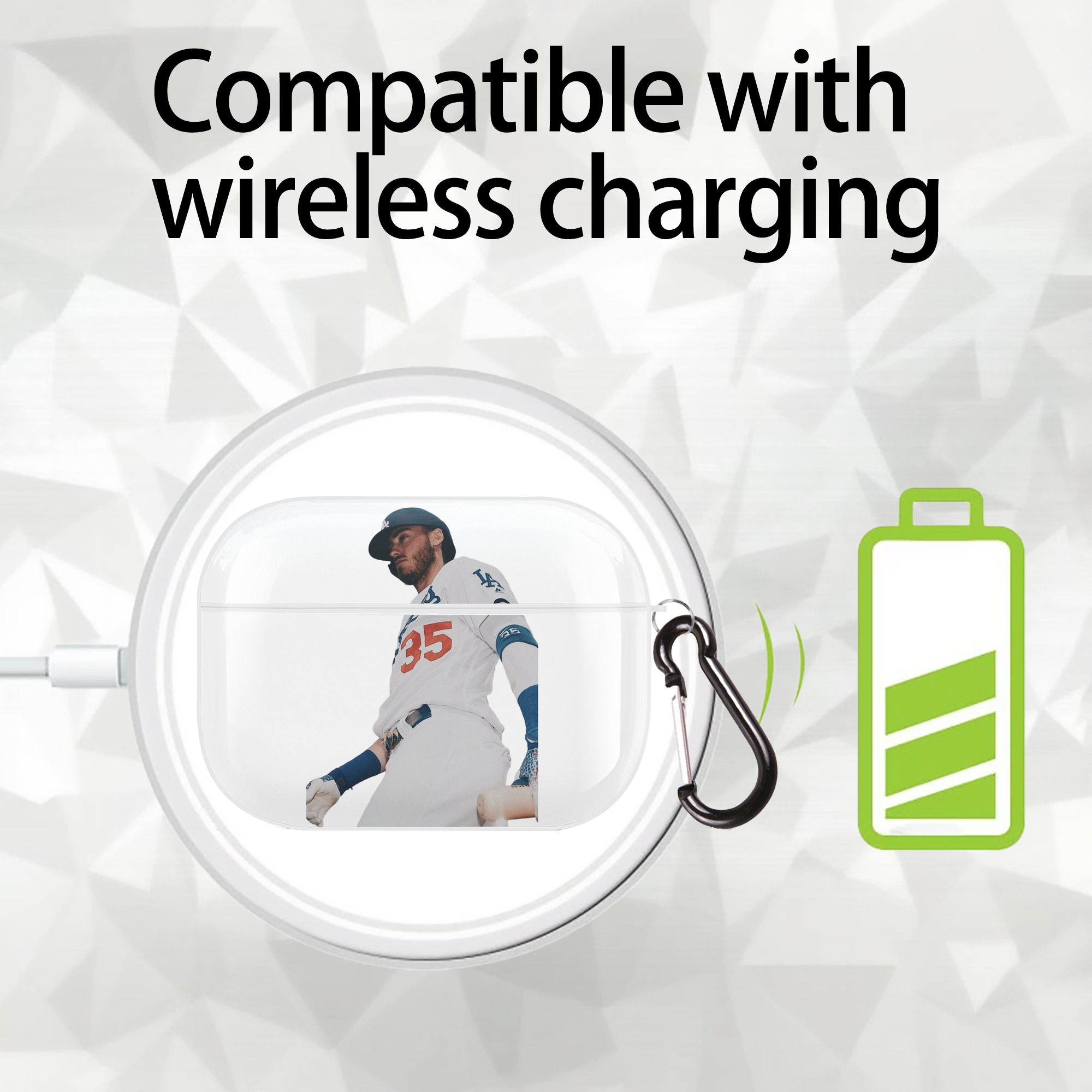  AirPods Pro Hard Case White With Keychain, Durable Flexible PC, Precise Cutouts, Anti-Fingerprint, Yellowing & Scratch Resistant, Full Protection, Washable