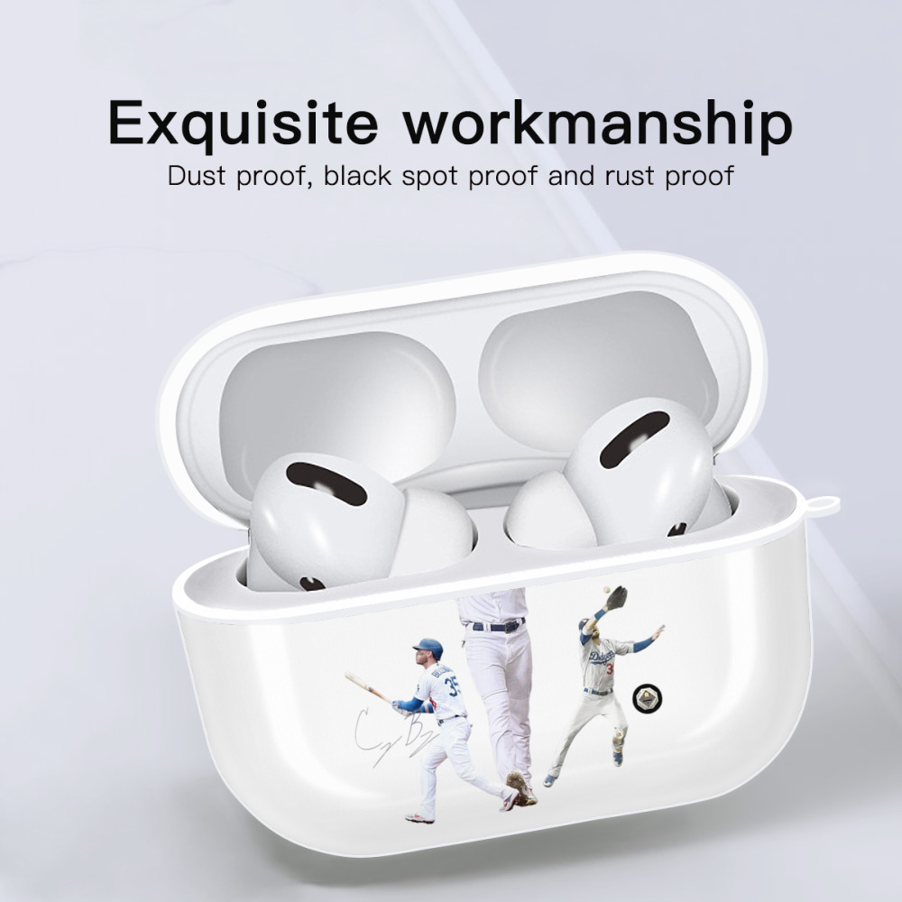  AirPods Pro Hard Case White With Keychain, Durable Flexible PC, Precise Cutouts, Anti-Fingerprint, Yellowing & Scratch Resistant, Full Protection, Washable