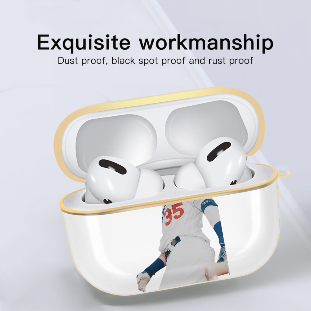  Luxury Gold AirPods Pro Case With Keychain, Flexible PC Material, Full Protection, Precise Cutouts, Anti-Fingerprint, Washable, Durable Design