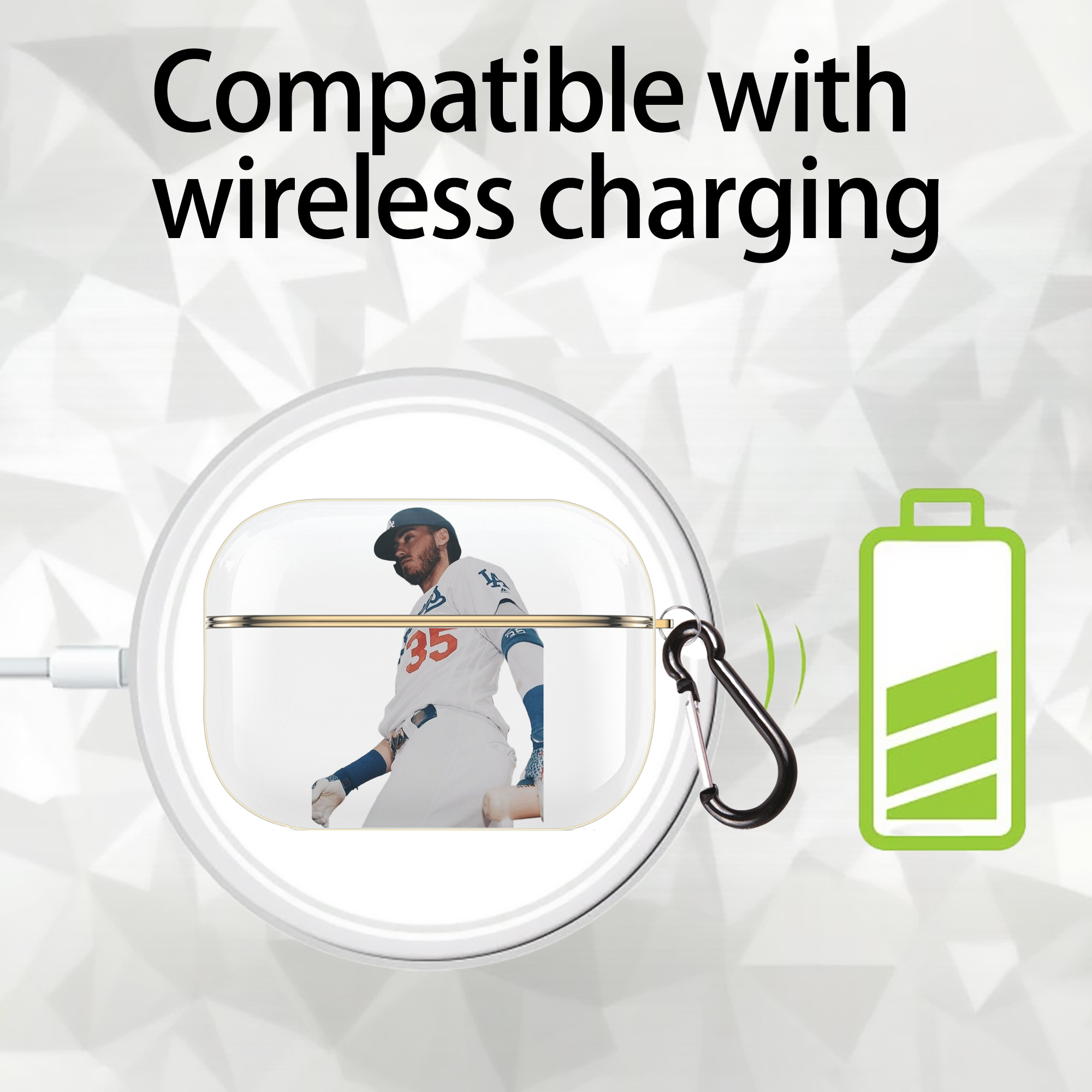  Luxury Gold AirPods Pro Case With Keychain, Flexible PC Material, Full Protection, Precise Cutouts, Anti-Fingerprint, Washable, Durable Design