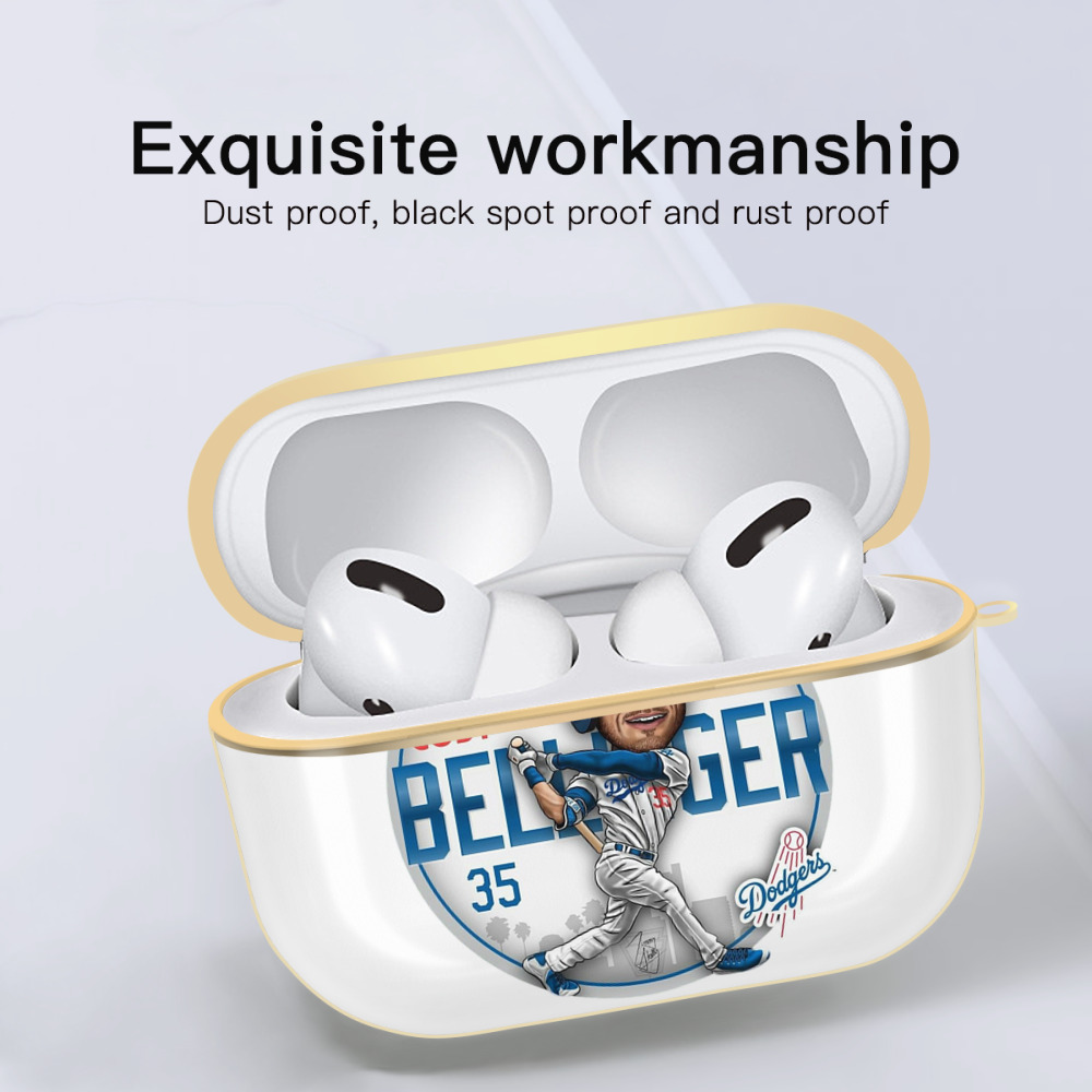  Luxury Gold AirPods Pro Case With Keychain, Flexible PC Material, Full Protection, Precise Cutouts, Anti-Fingerprint, Washable, Durable Design