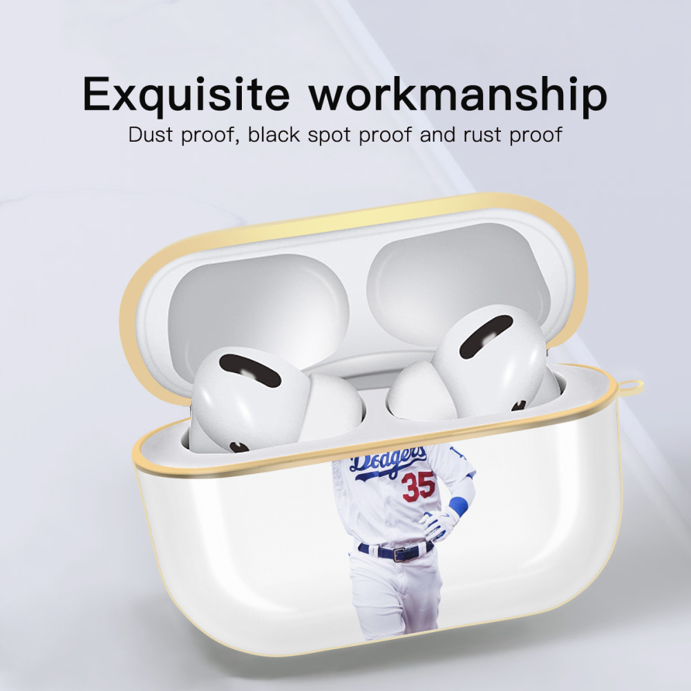  Luxury Gold AirPods Pro Case With Keychain, Flexible PC Material, Full Protection, Precise Cutouts, Anti-Fingerprint, Washable, Durable Design