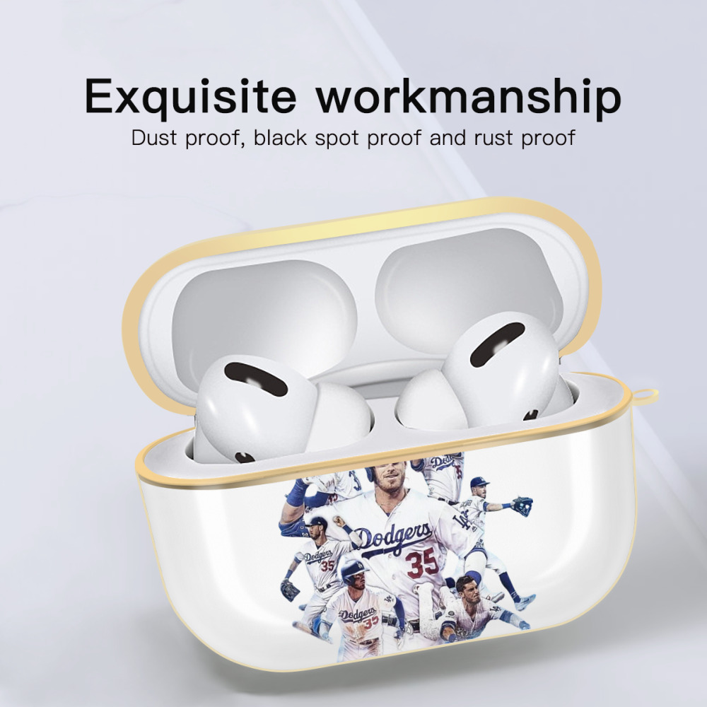  Luxury Gold AirPods Pro Case With Keychain, Flexible PC Material, Full Protection, Precise Cutouts, Anti-Fingerprint, Washable, Durable Design